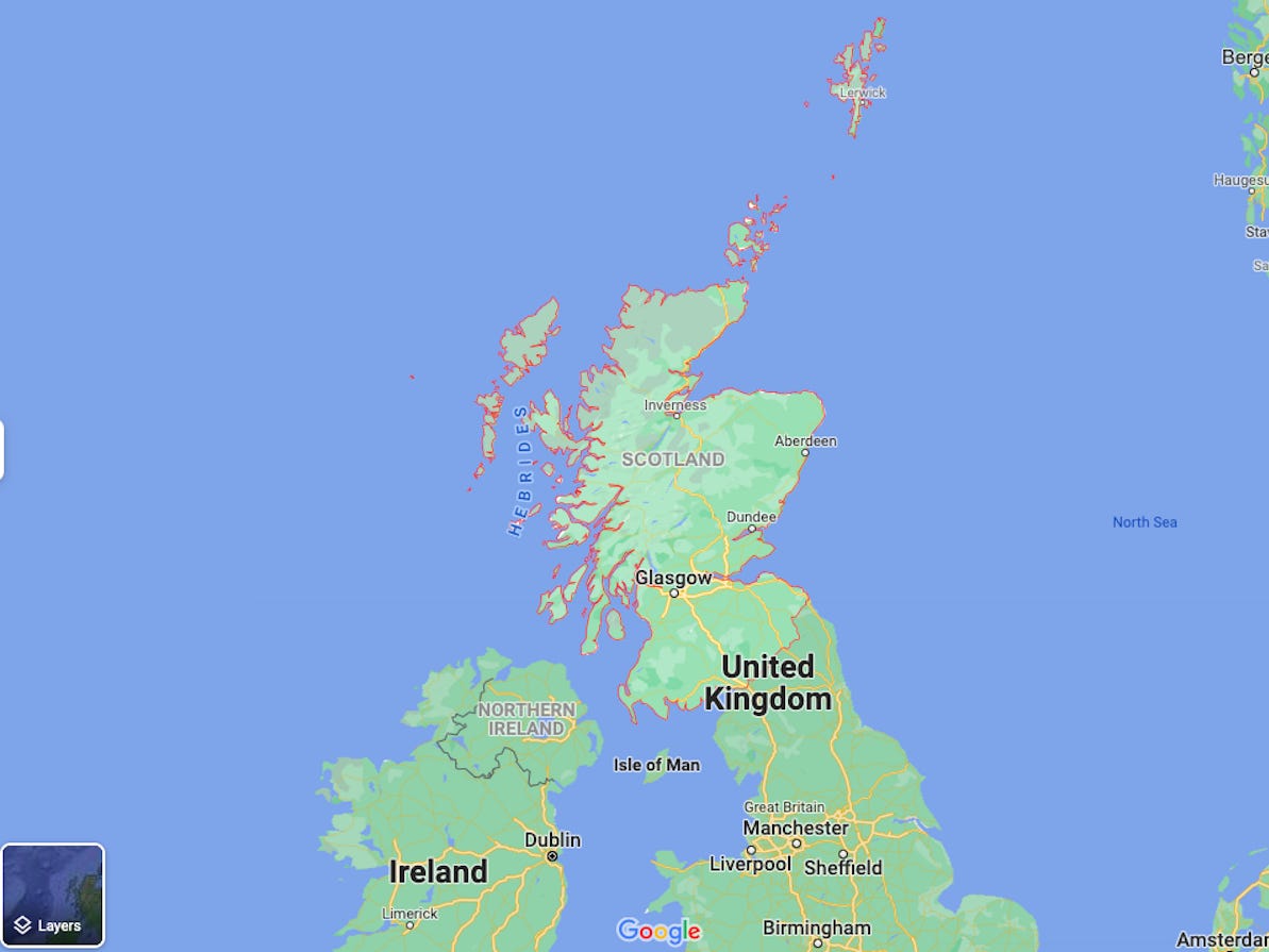 schottland google maps