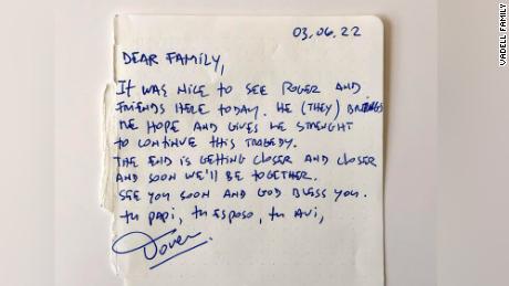 Ein Brief von Tomeu Vadell an seine Familie