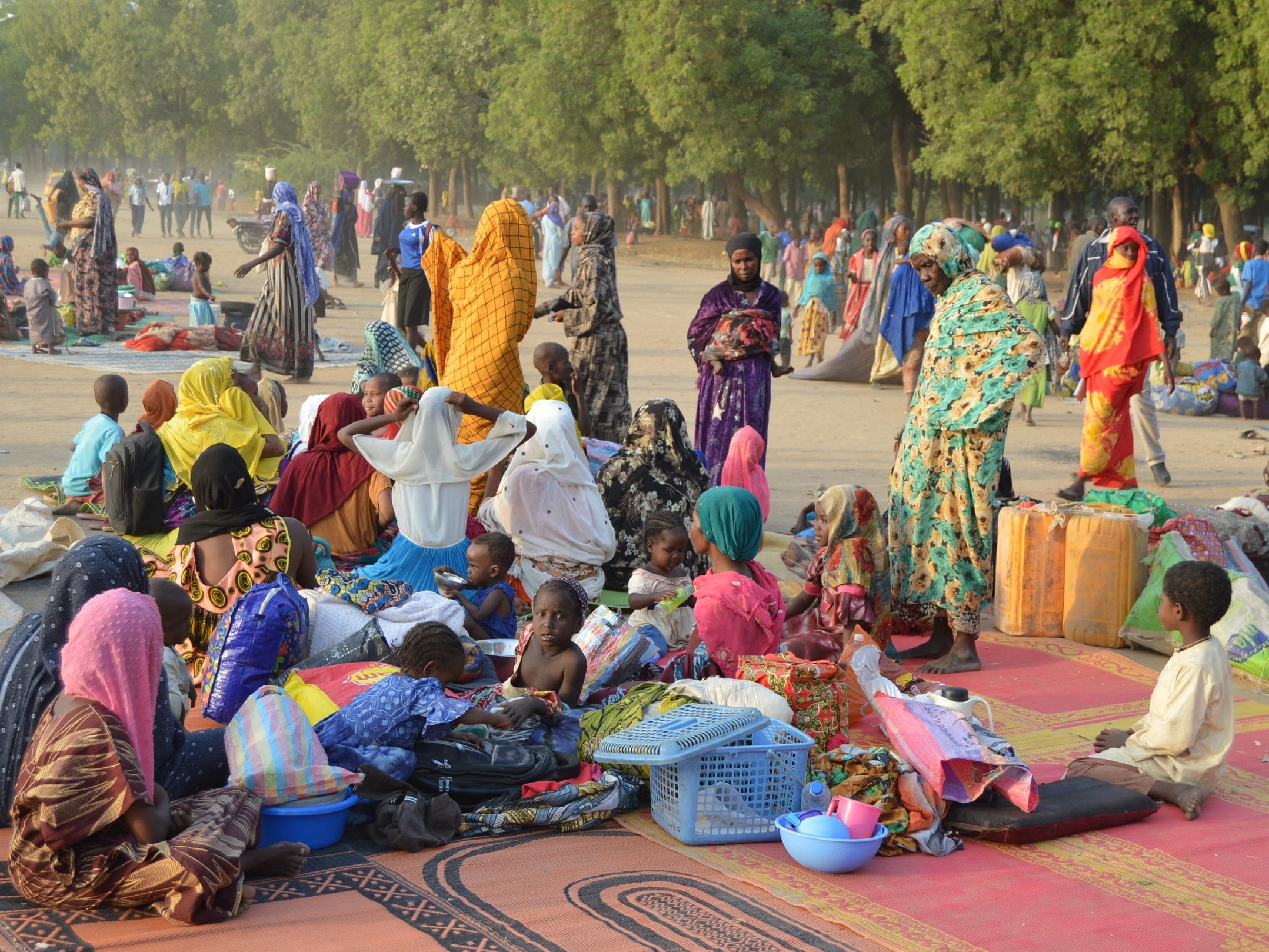 Kamerunische Flüchtlinge werden am 9. Dezember 2021 in N'Djamena, Tschad, gesehen.
