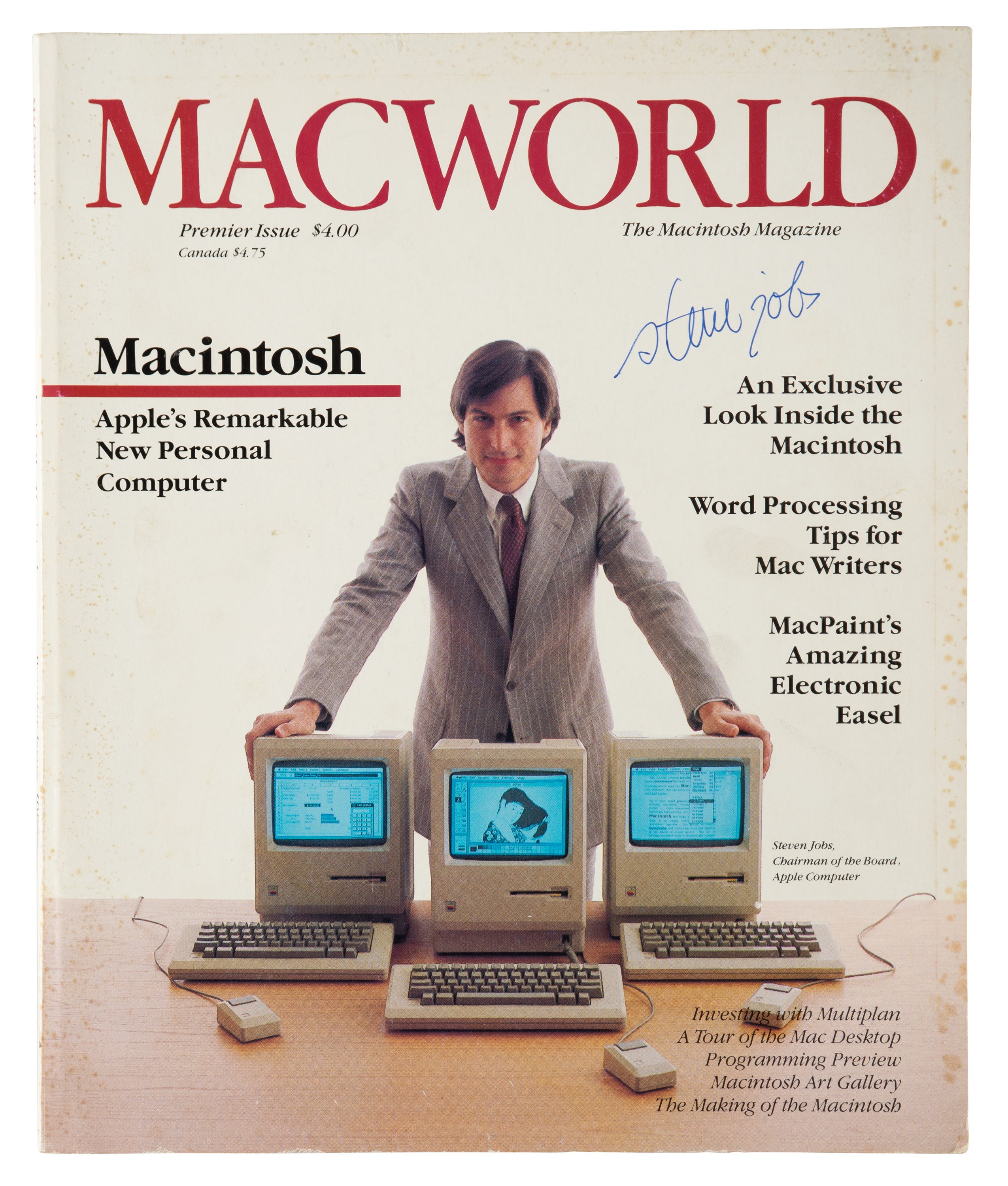 Steve Jobs' signiertes Exemplar des Magazins Macworld