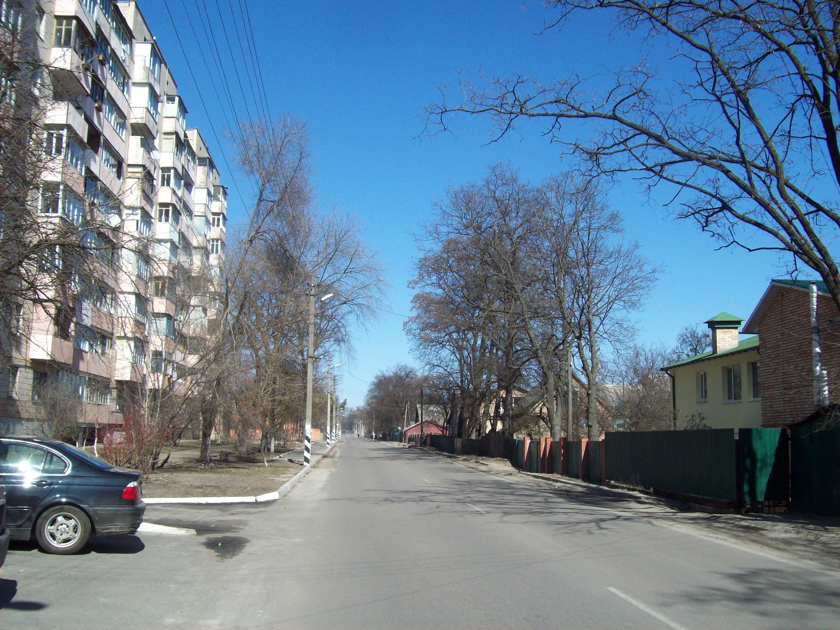 Nachbarschaftsstraßen in Irpin.