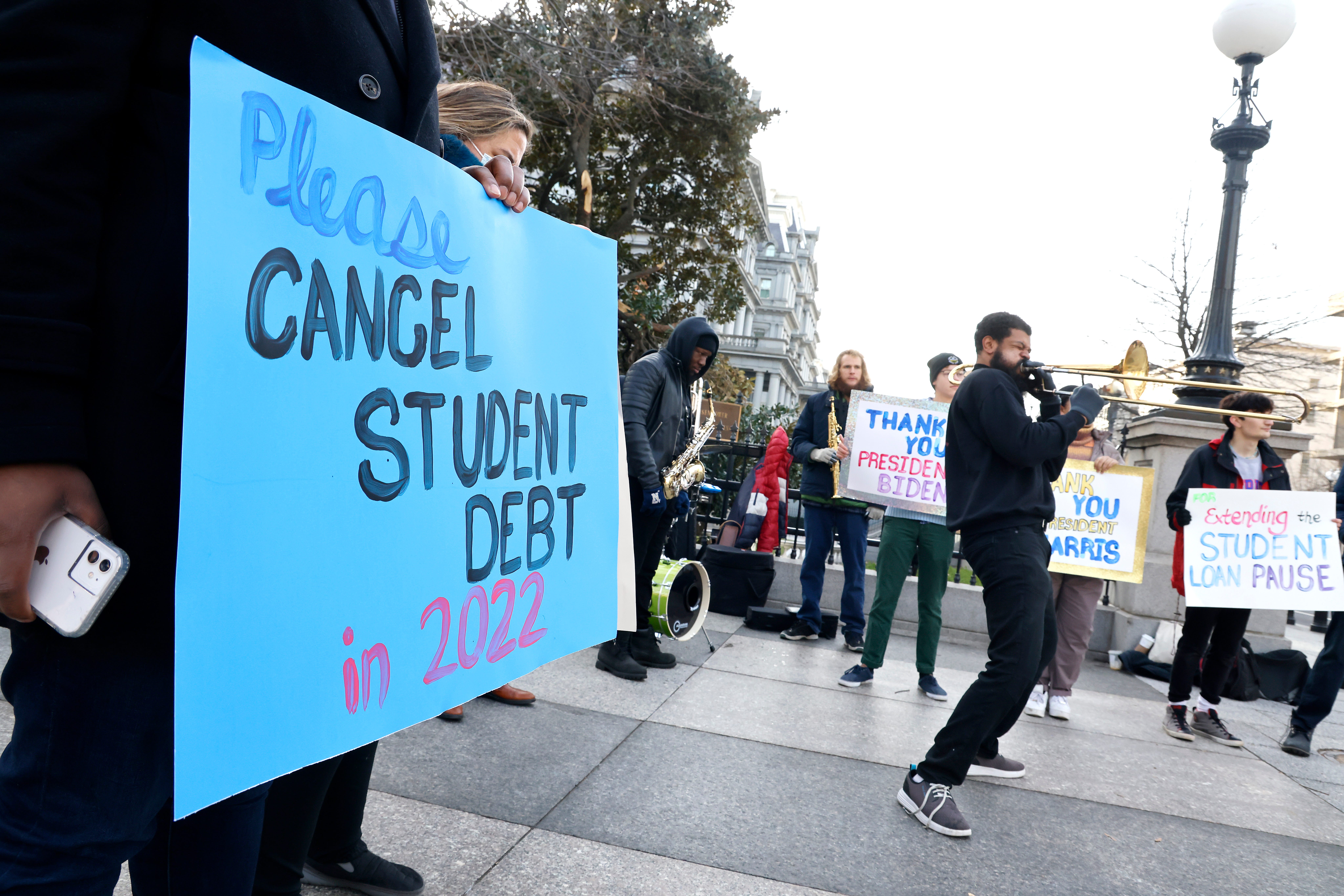 Demonstranten für Studentenschulden