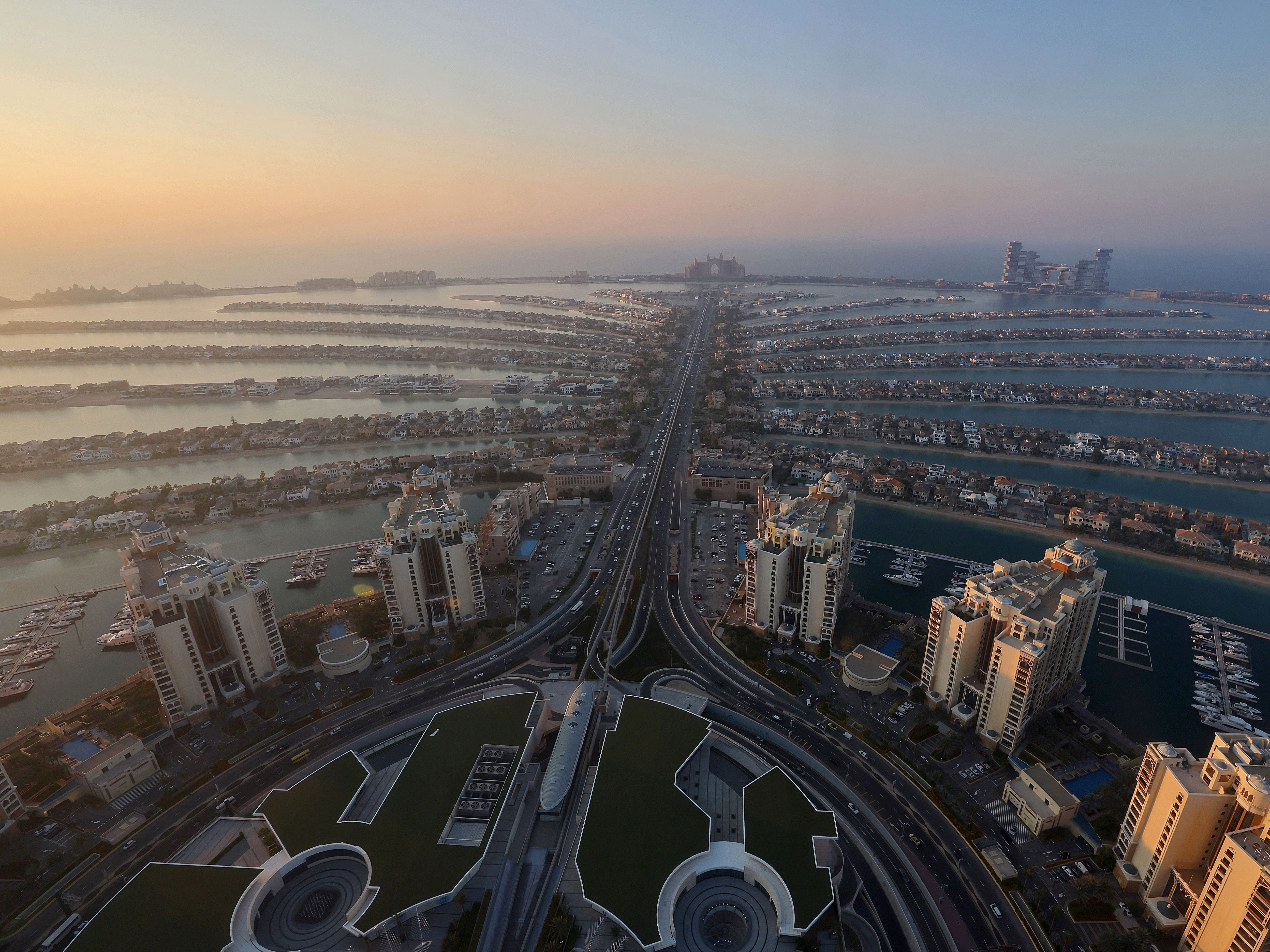 Palm Jumeirah im Golfemirat Dubai am 10. Januar 2022.