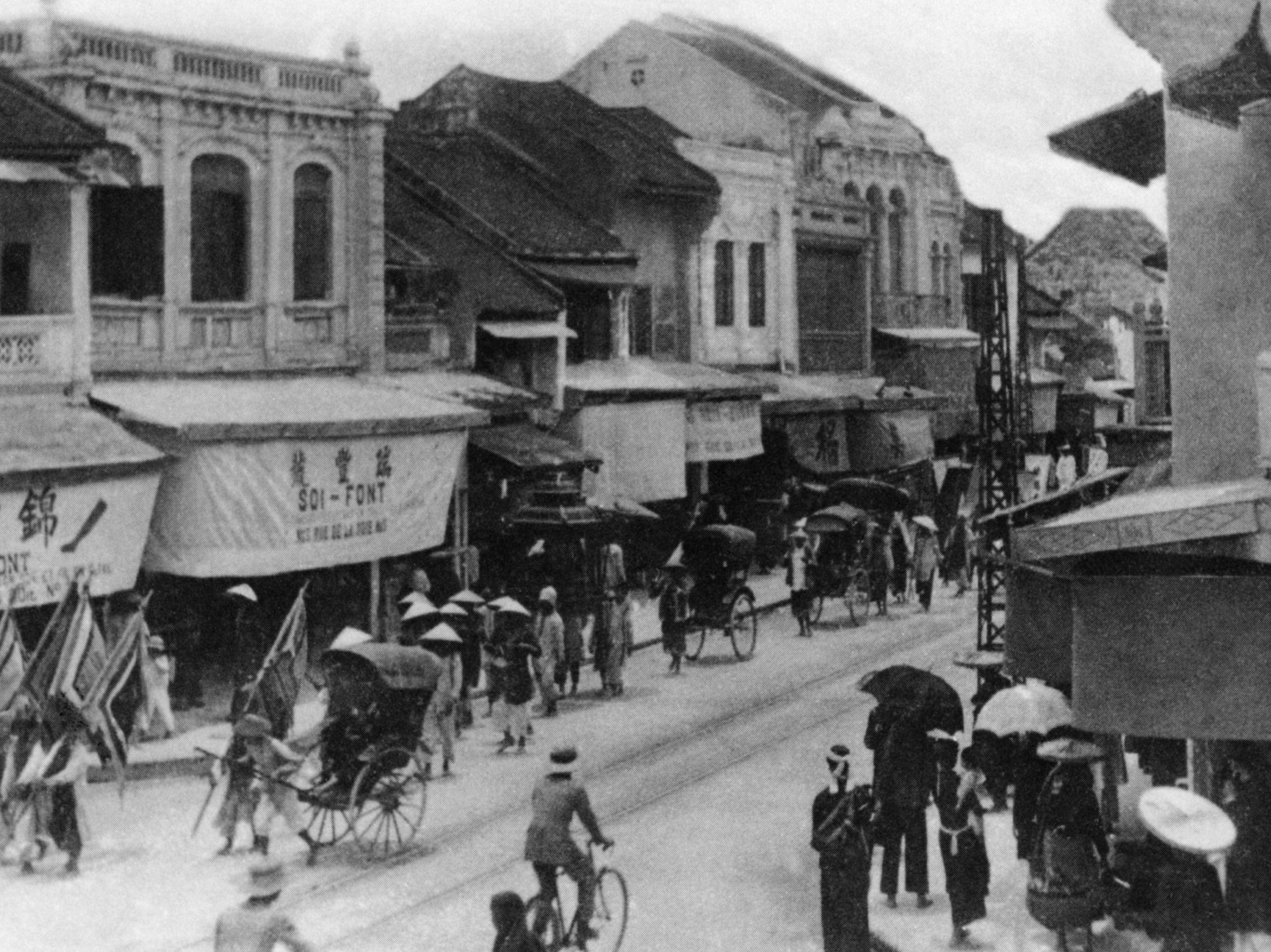 Altes Schwarz-Weiß-Foto der Altstadt von Hanoi 1926