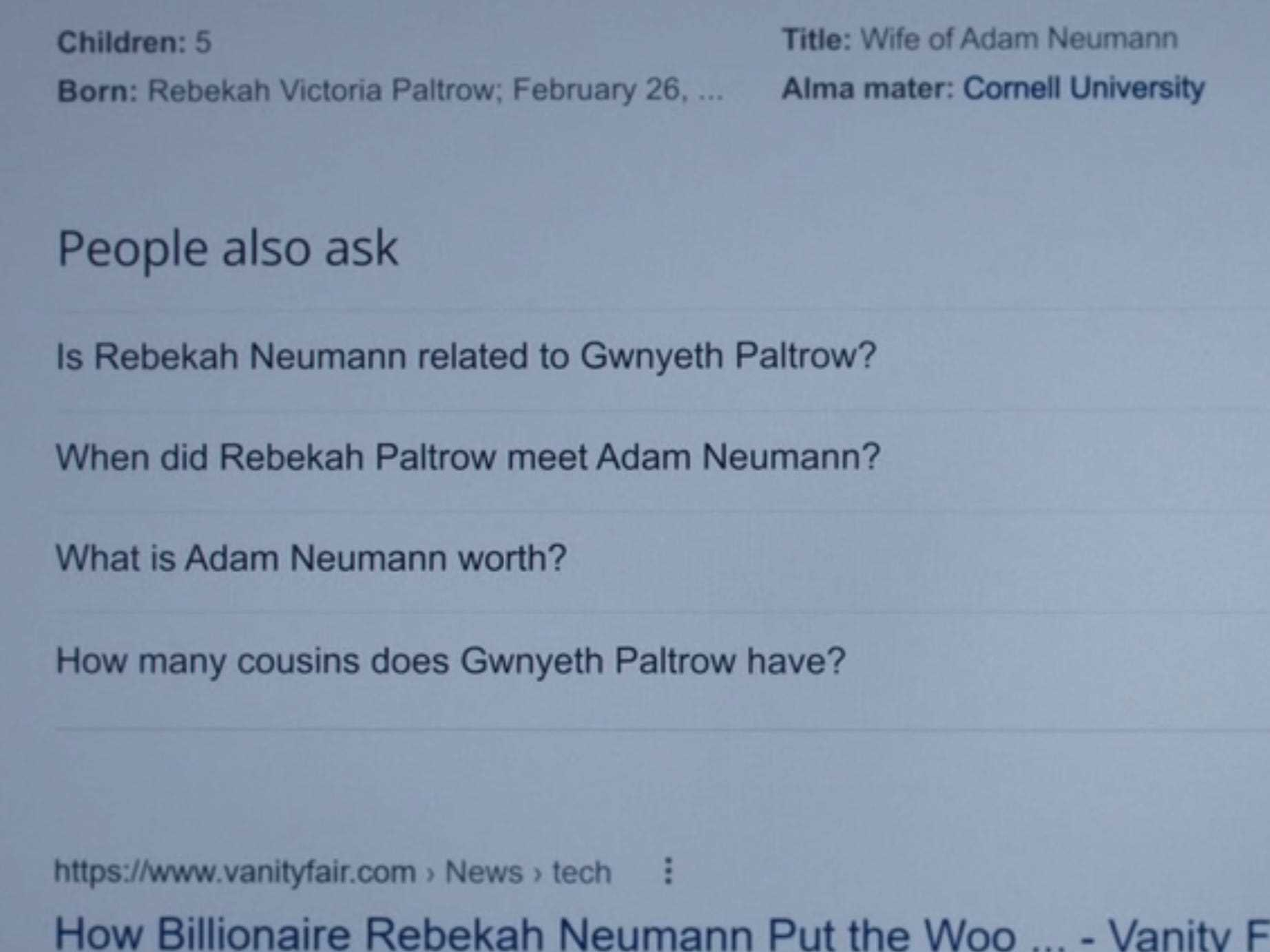 Google-Suchergebnisse für Rebekah Neumann