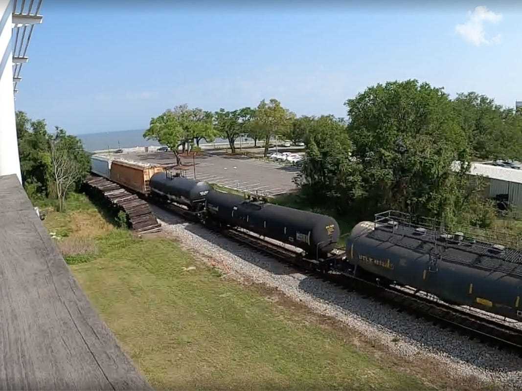 Ein Screenshot von einem der Güterzüge, die Amtrak am Mittwoch live gestreamt hat.