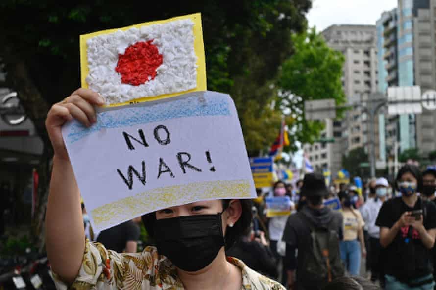 Taiwanesen protestieren im März bei einer Kundgebung in Taipeh gegen den Krieg in der Ukraine