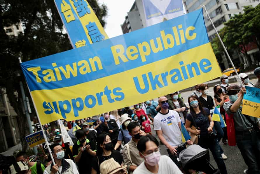 Taipeh protestiert im März gegen die Invasion der Ukraine