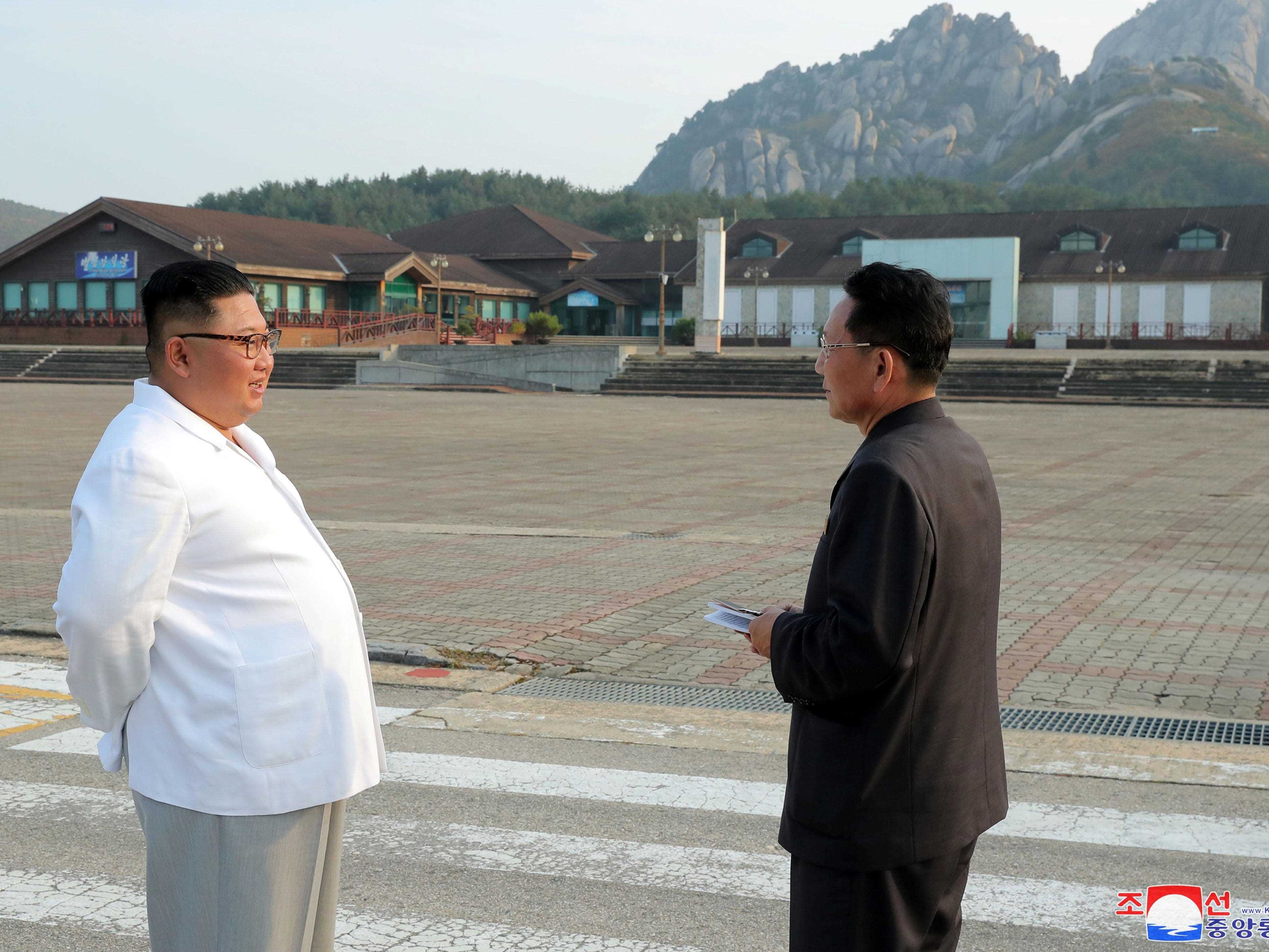 Der nordkoreanische Machthaber Kim Jong Un inspiziert das Touristenresort Mount Kumgang in Nordkorea