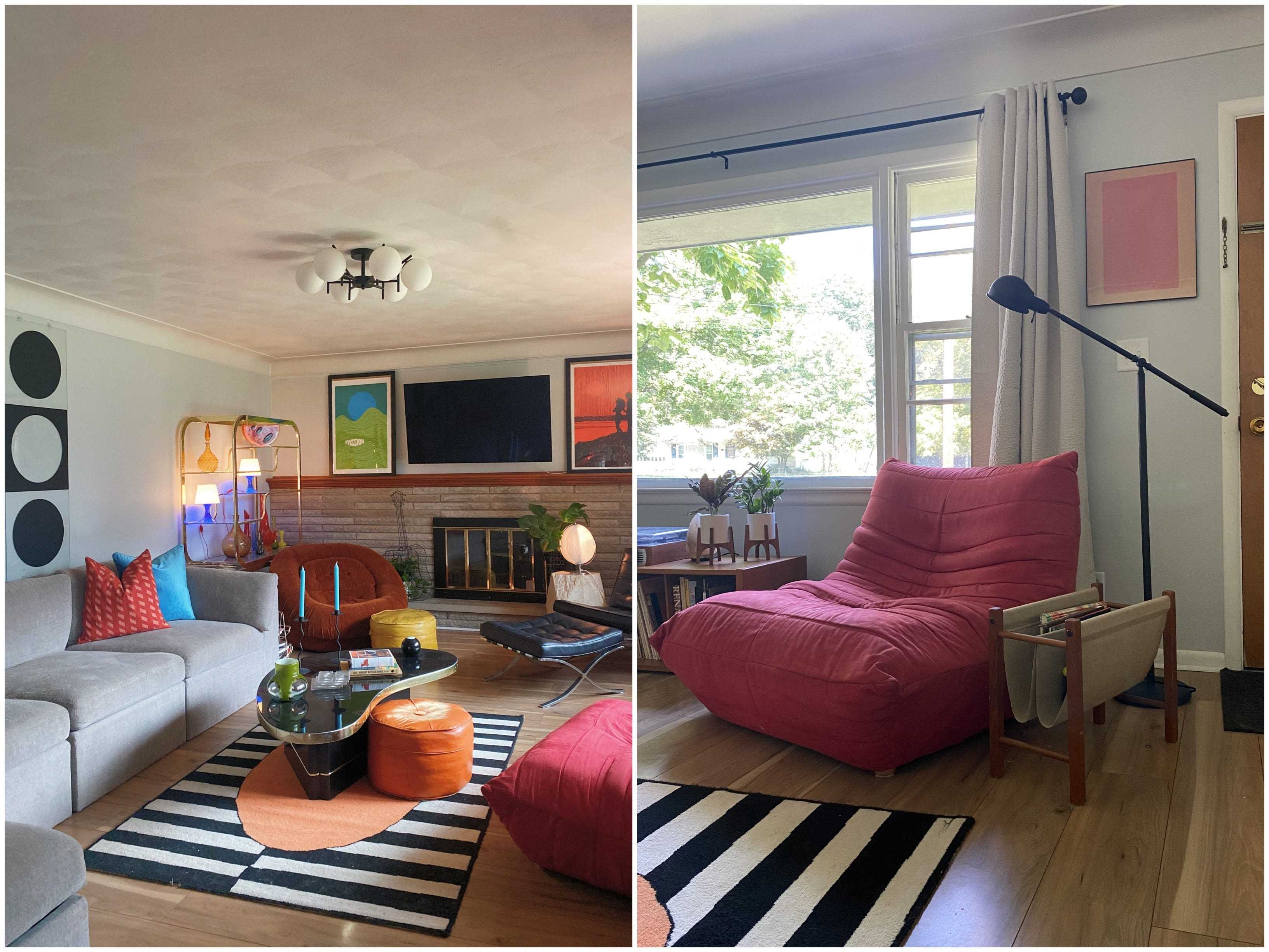 Emma Kenwards farbenfrohes Wohnzimmer im Retro-Stil