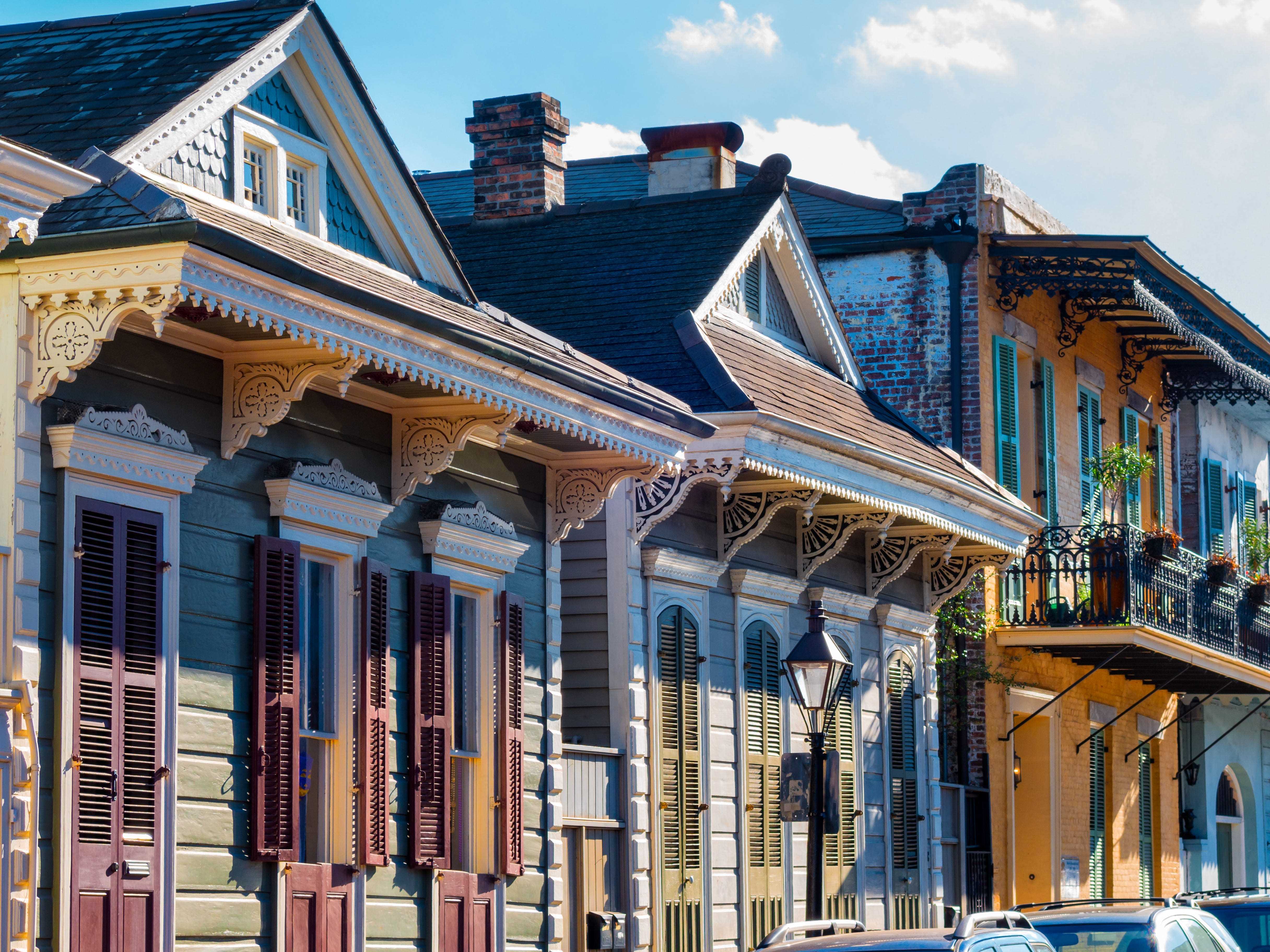 Aufwändige Häuser in New Orleans, Louisiana