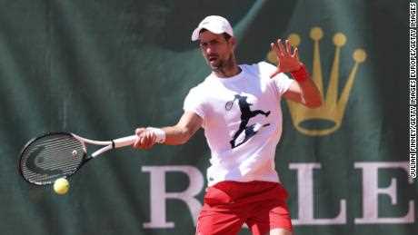 Djokovic trainiert vor dem Monte Carlo Masters. 