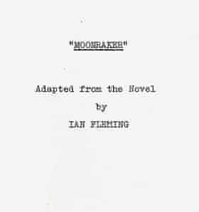 Titelseite des Drehbuchs für Moonraker von Ian Fleming.