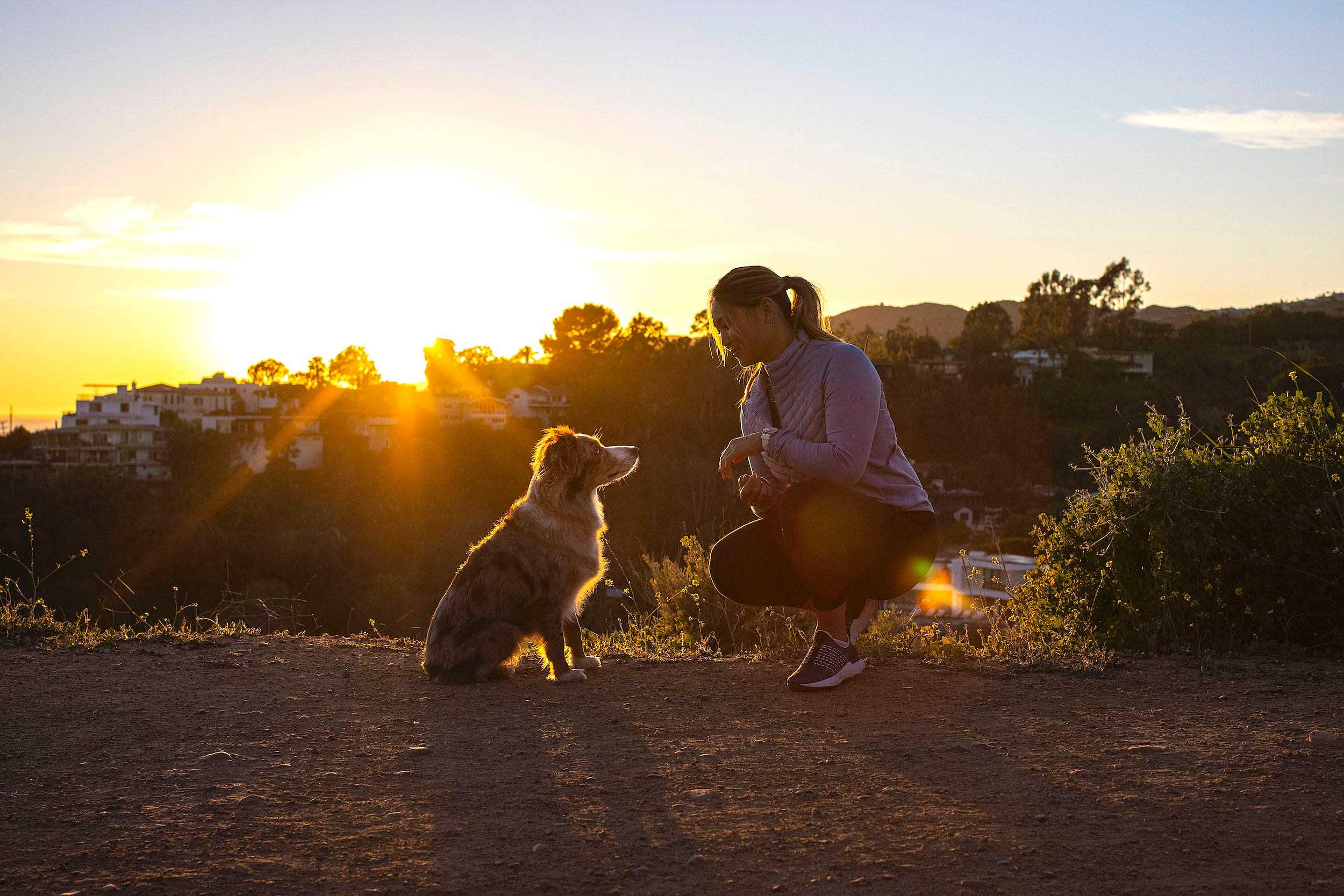 Chloe Kim und ihr Hund Reese.