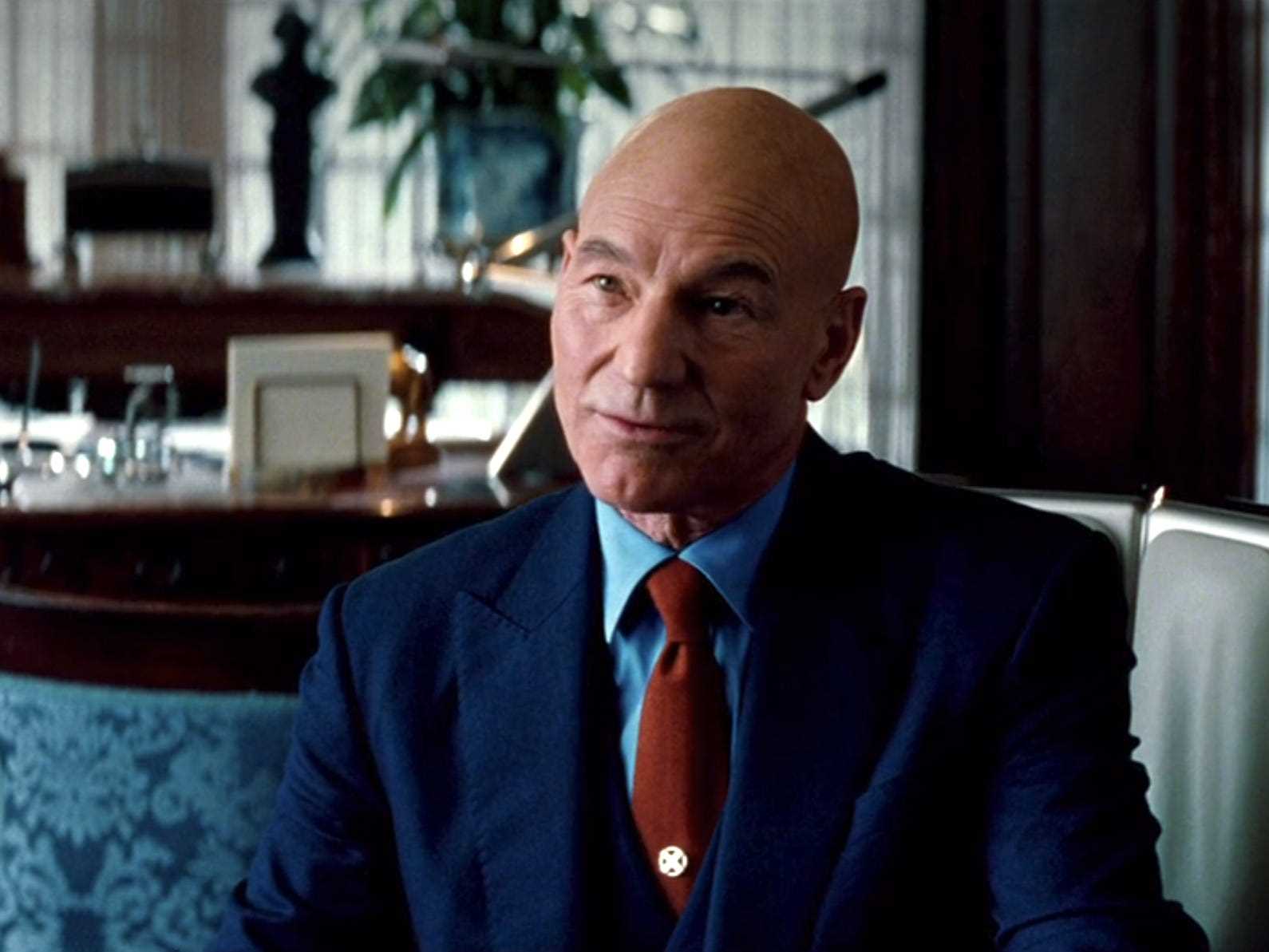 Patrick Stewart als Charles Xavier in „X-Men“.