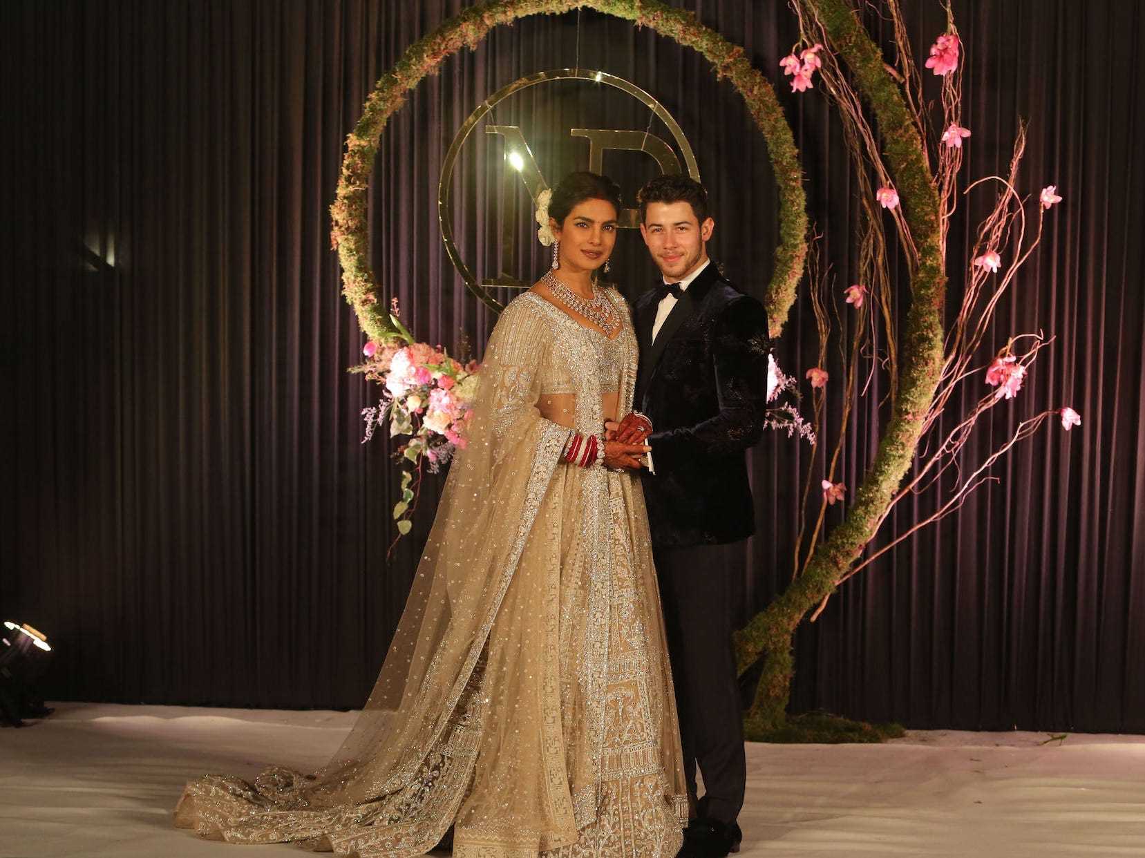 Priyanka Chopra Jonas und Nick Jonas bei ihrer Hochzeitsfeier am 4. Dezember 2018.