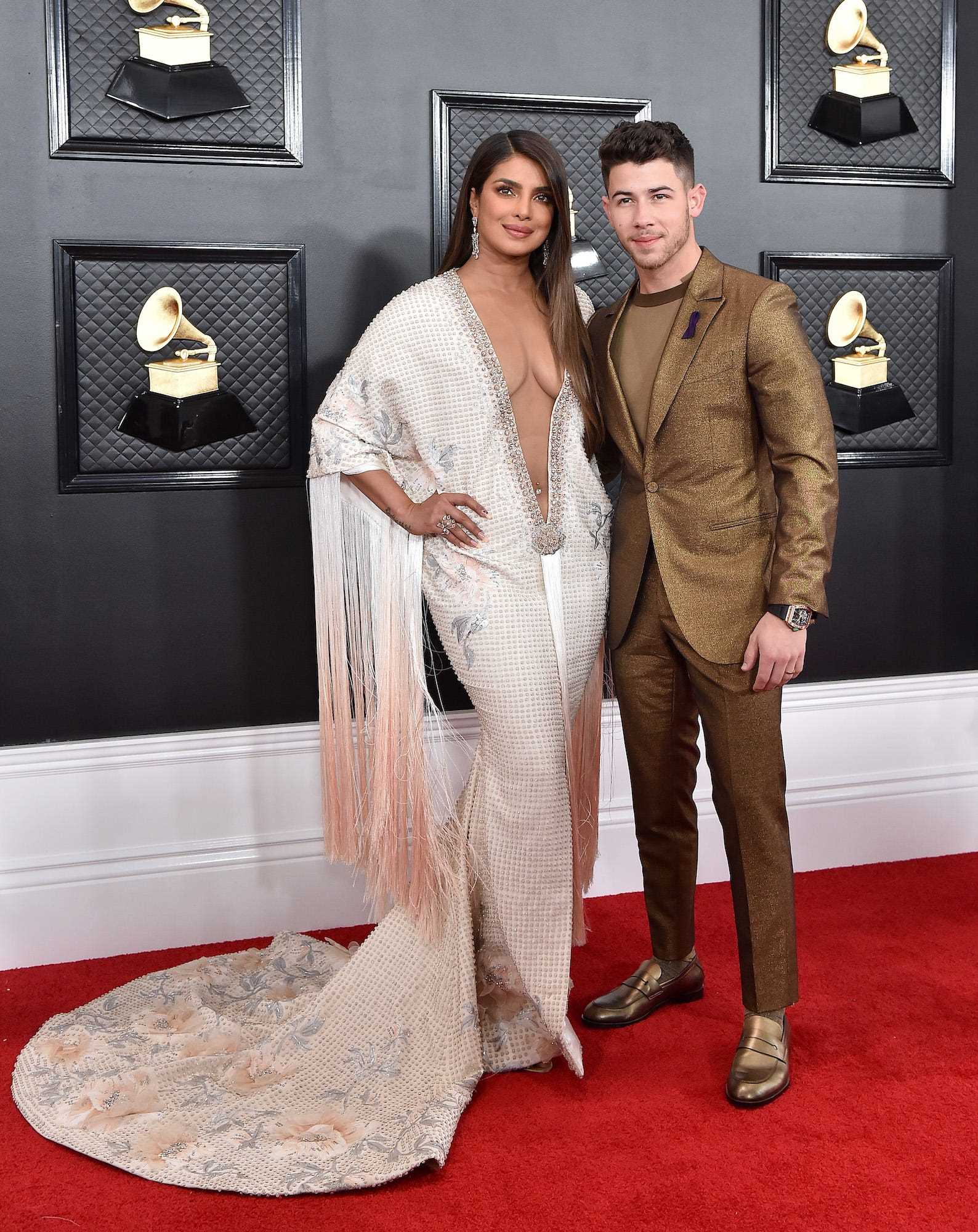 Priyanka Chopra Jonas und Nick Jonas bei den Grammys am 26. Januar 2020.