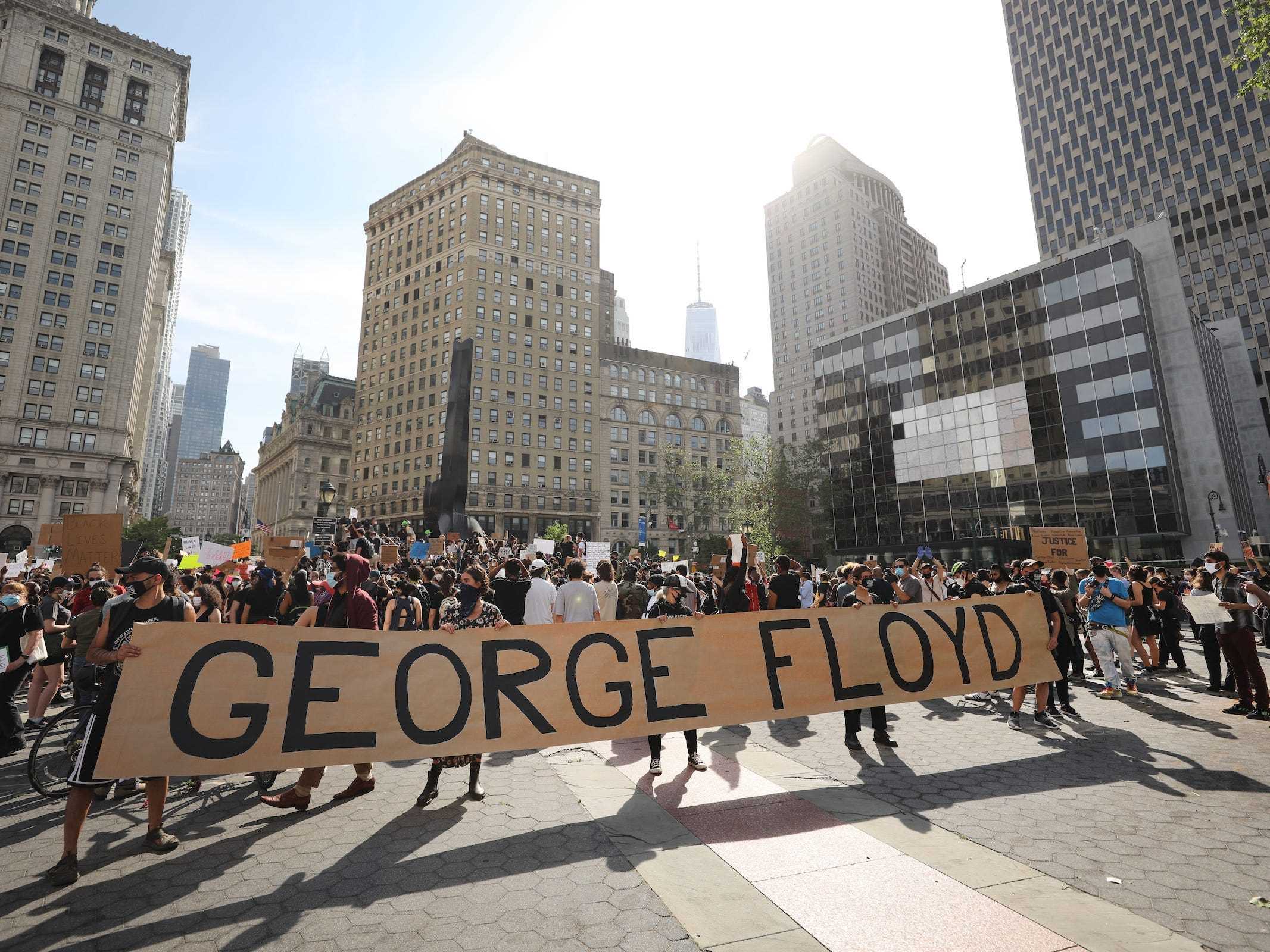 Im Mai 2020 findet ein George-Floyd-Protest statt