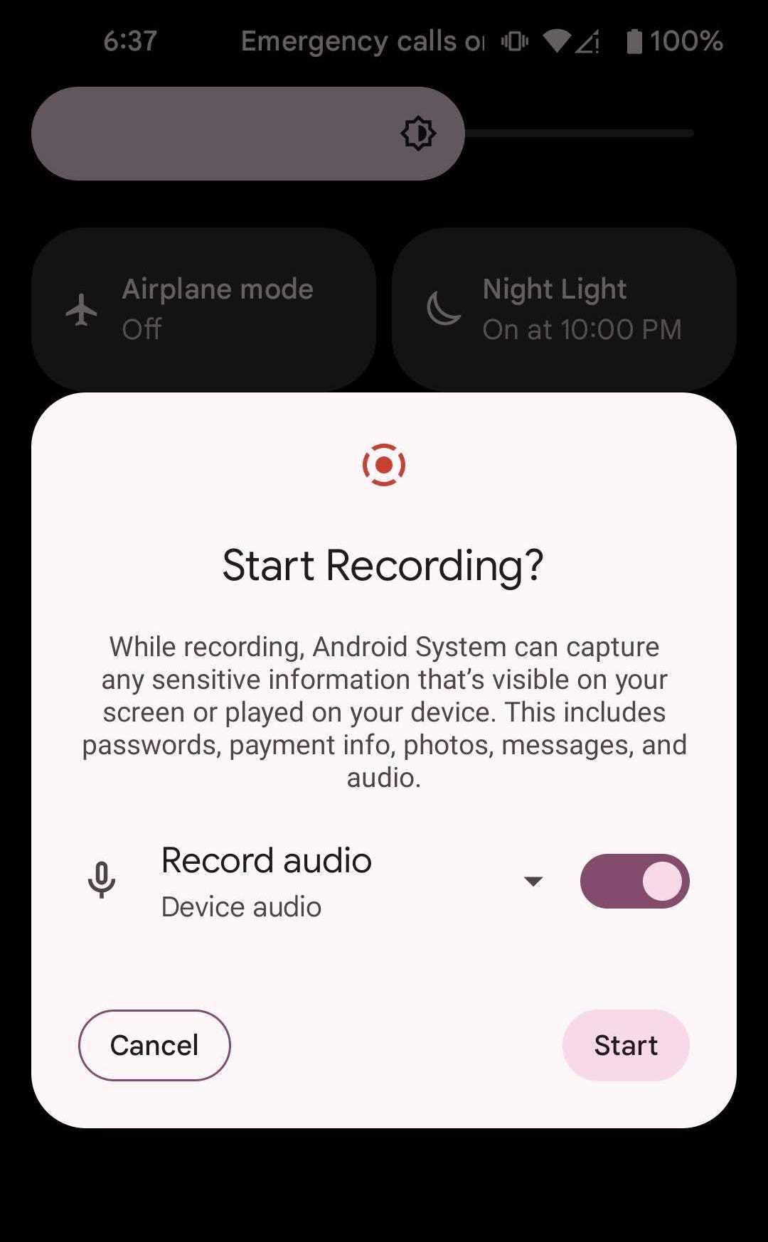 Screen Recorder-App für Android.