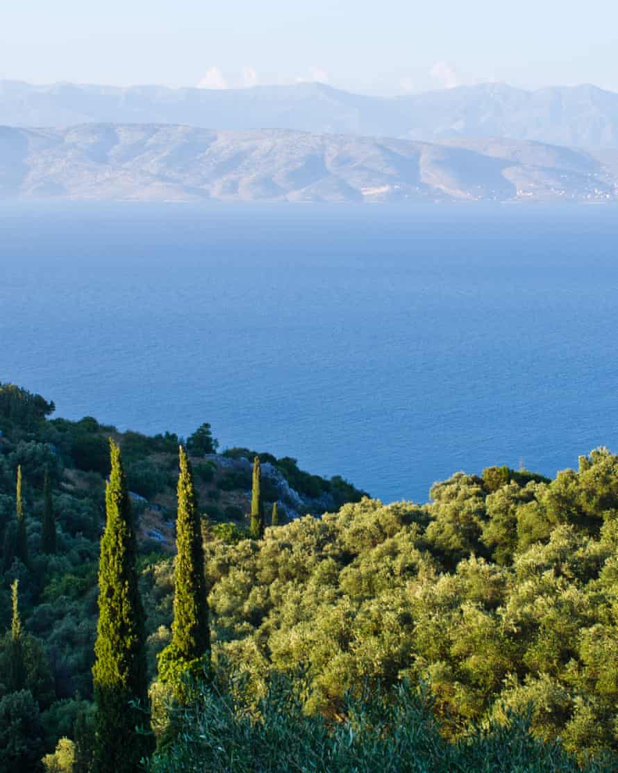 Landschaft vom Berg, Korfu.