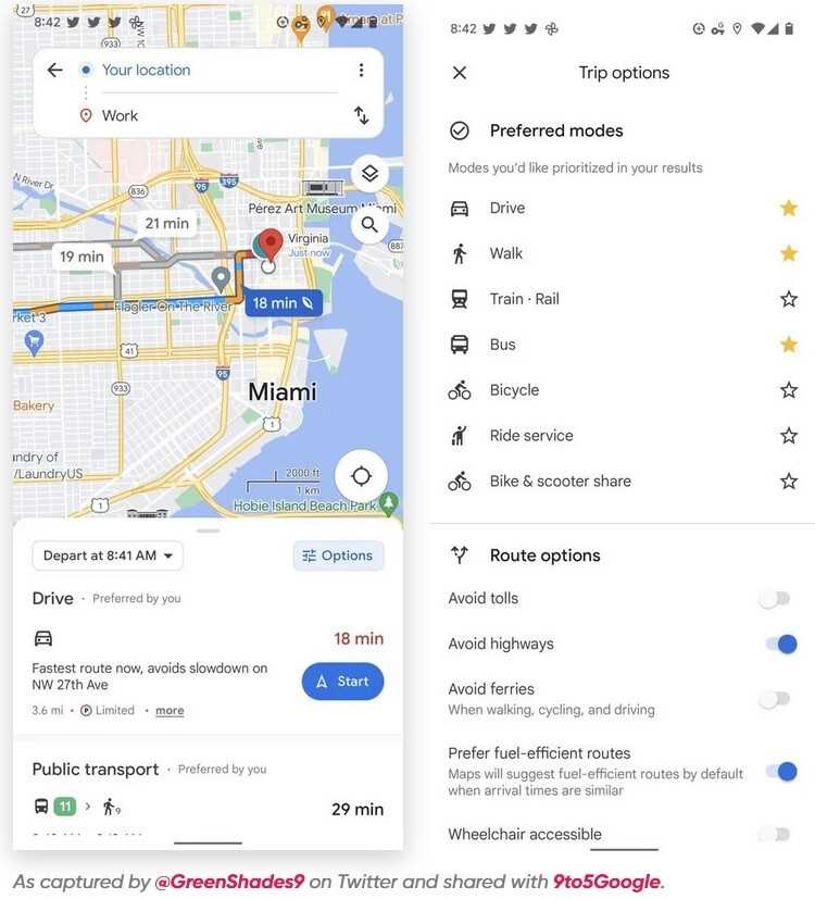 Mit dem Google Maps-Update können Benutzer ihr bevorzugtes Transportmittel im Voraus voreinstellen - Google Maps Beta ermöglicht es Benutzern, ihr bevorzugtes Transportmittel voreinzustellen