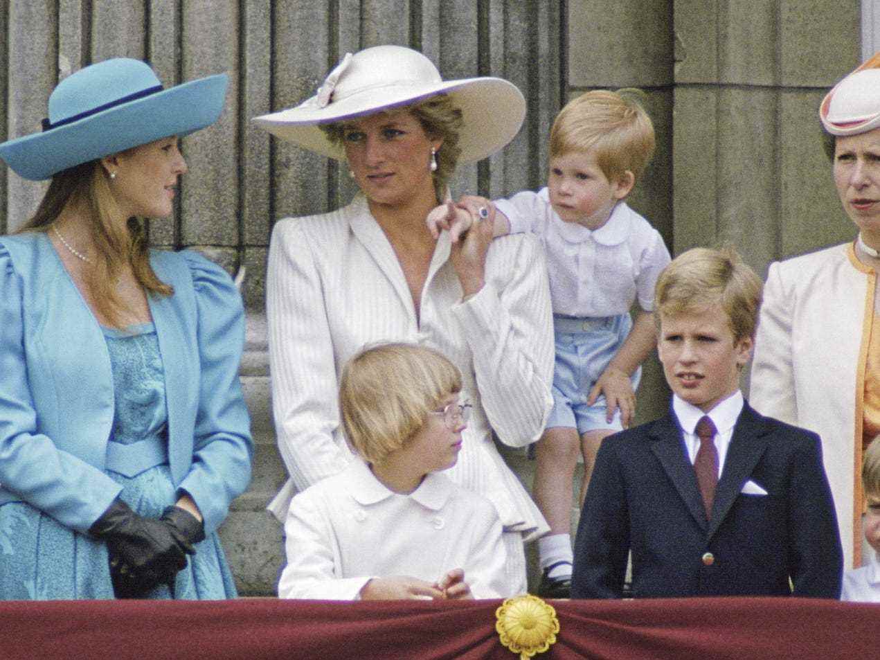 Prinzessin Diana und Prinz Harry beim Trooping the Colour 1987.