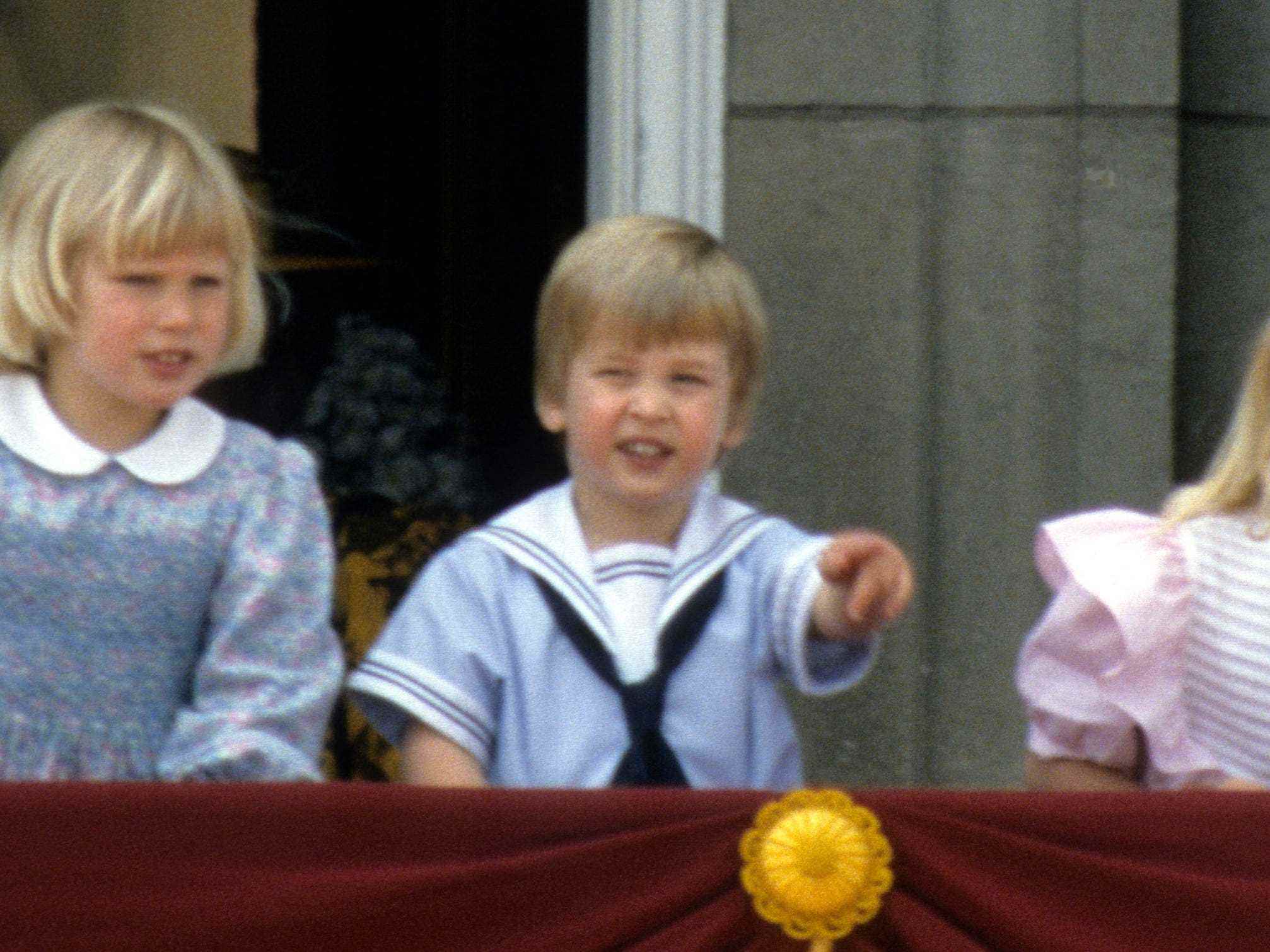 Zara Phillips, Prinz William und Lady Davina Windsor beim Trooping the Colour 1985.