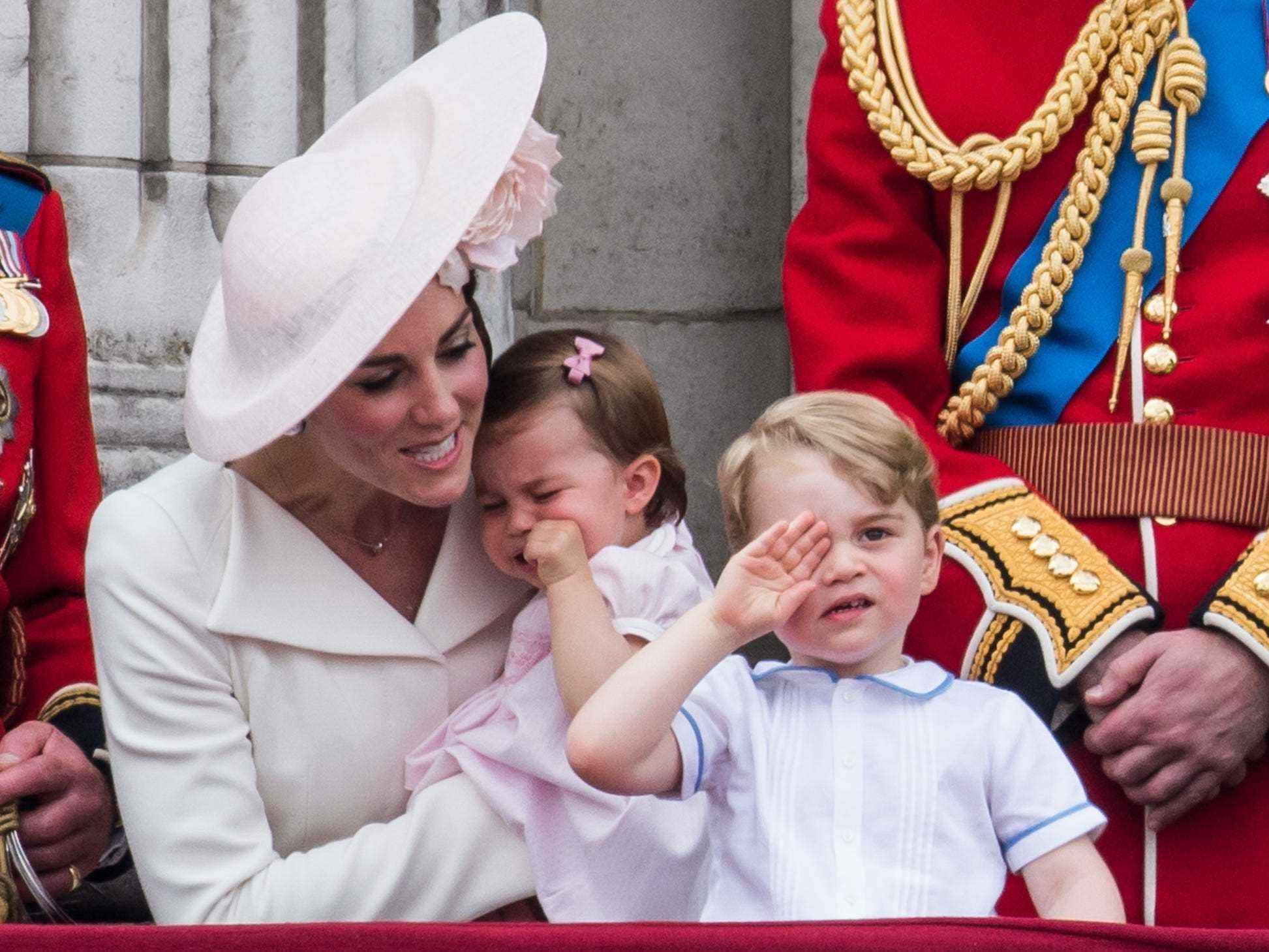 Kate Middleton, Prinzessin Charlotte und Prinz George bei Trooping the Colour 2016.