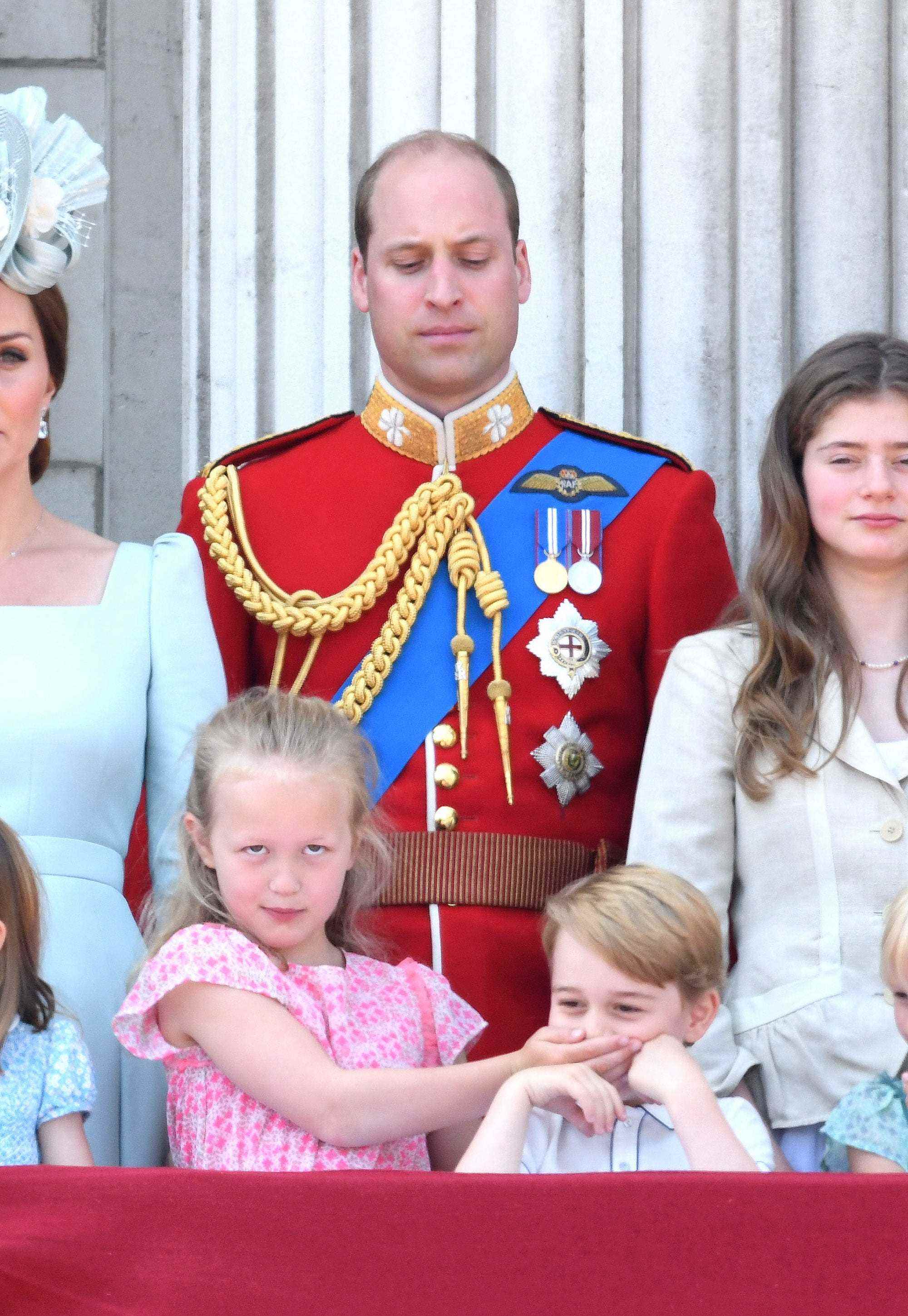 Prinz William, Savannah Phillips und Prinz George bei Trooping the Colour 2018.