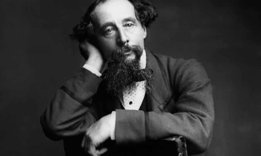 Schwarz-Weiß-Porträt von Charles Dickens.