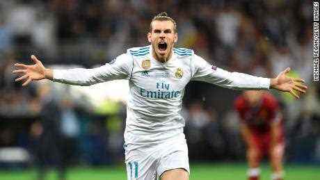 Bale feiert das zweite Tor von Real Madrid im Finale der UEFA Champions League gegen Liverpool im Jahr 2018.