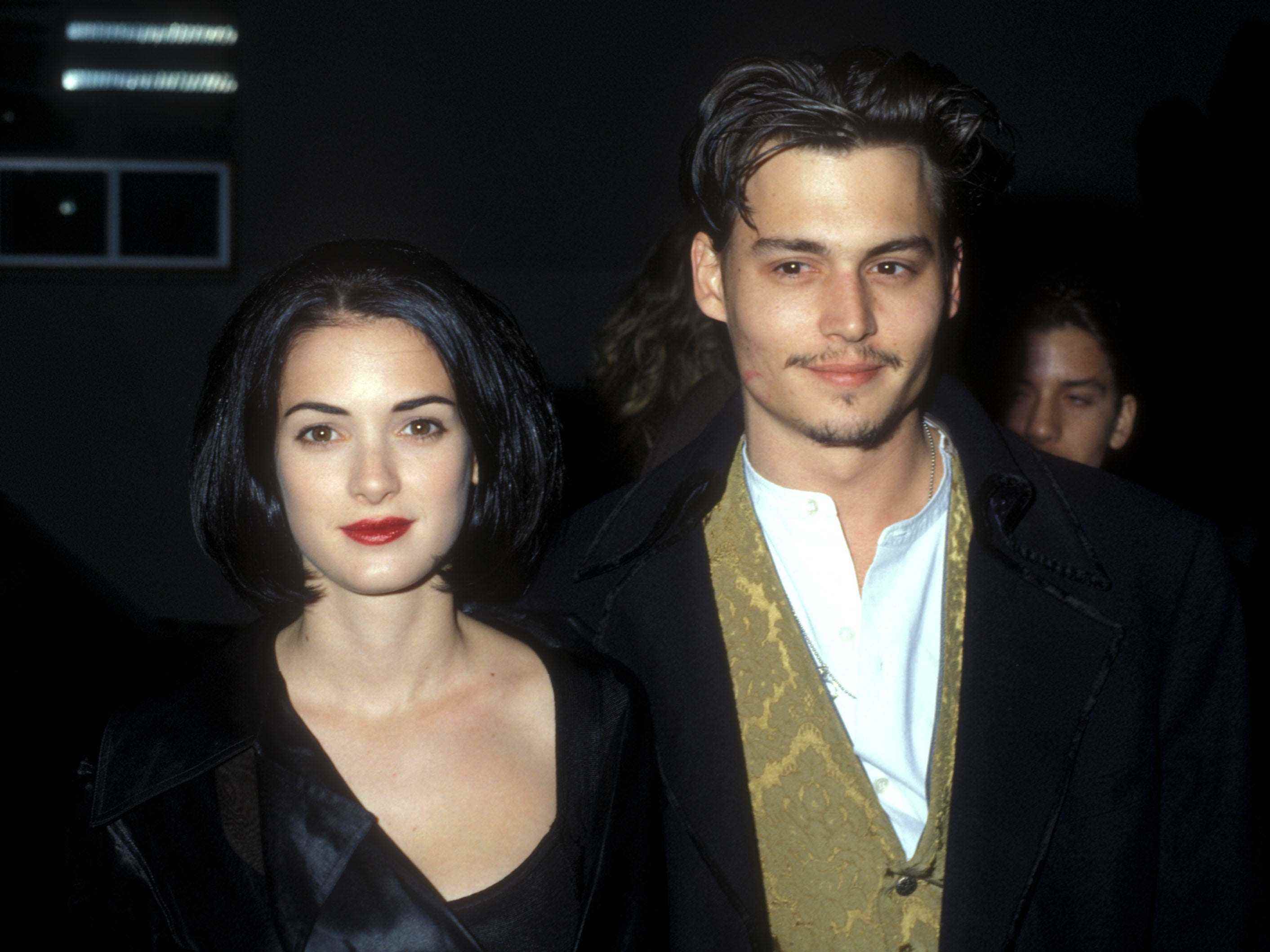 Winona Ryder und Johnny Depp in Los Angeles, Kalifornien, um 1990