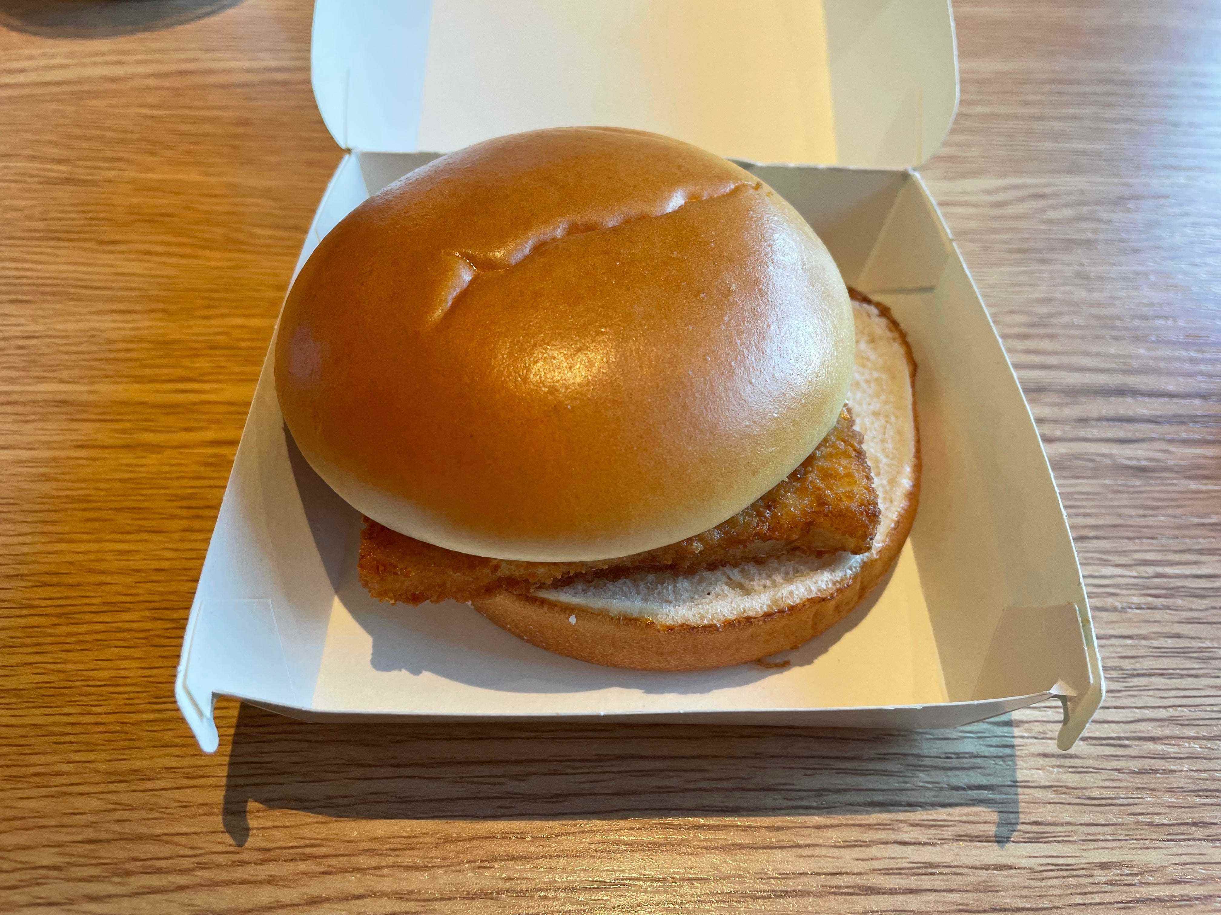 Der Fischburger bei Tasty & that’s it, dem umbenannten McDonald’s in Russland