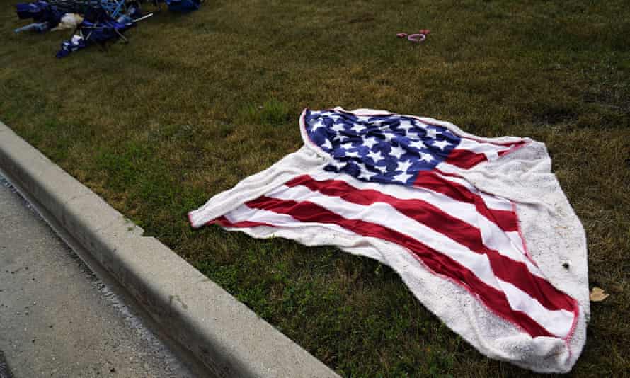 Decke, die eine amerikanische Flagge darstellt