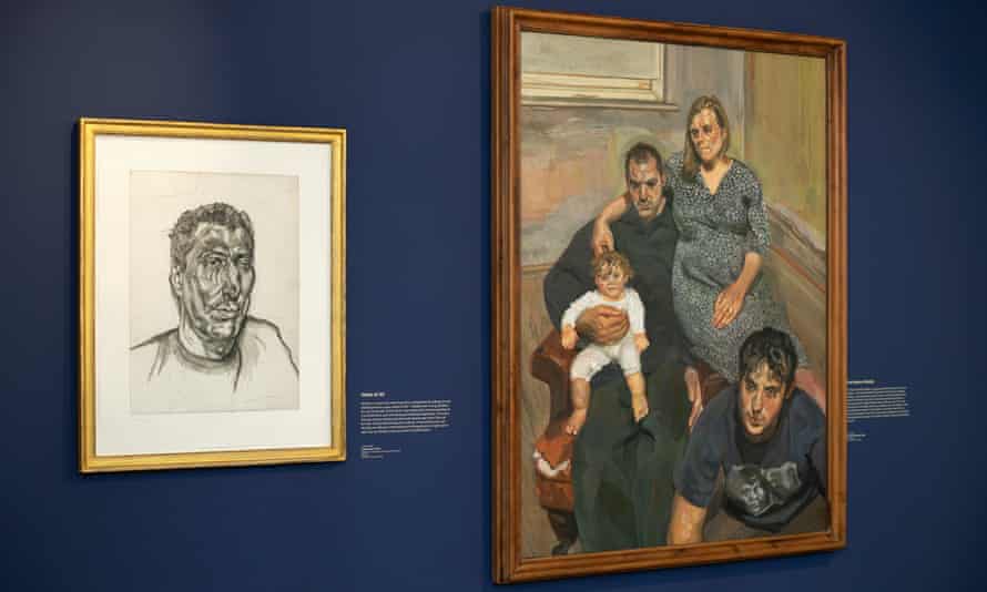 Lucian Freuds Zeichnung Head of Ali und sein Gemälde The Pearse Family im Freud Museum.