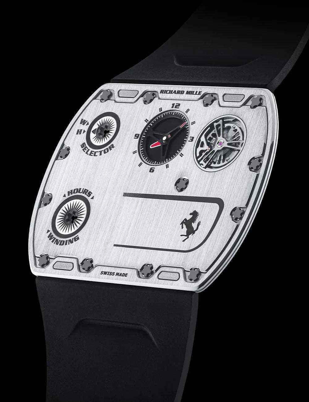 Eine Seitenansicht der ultradünnen mechanischen Uhr Richard Mille UP-01