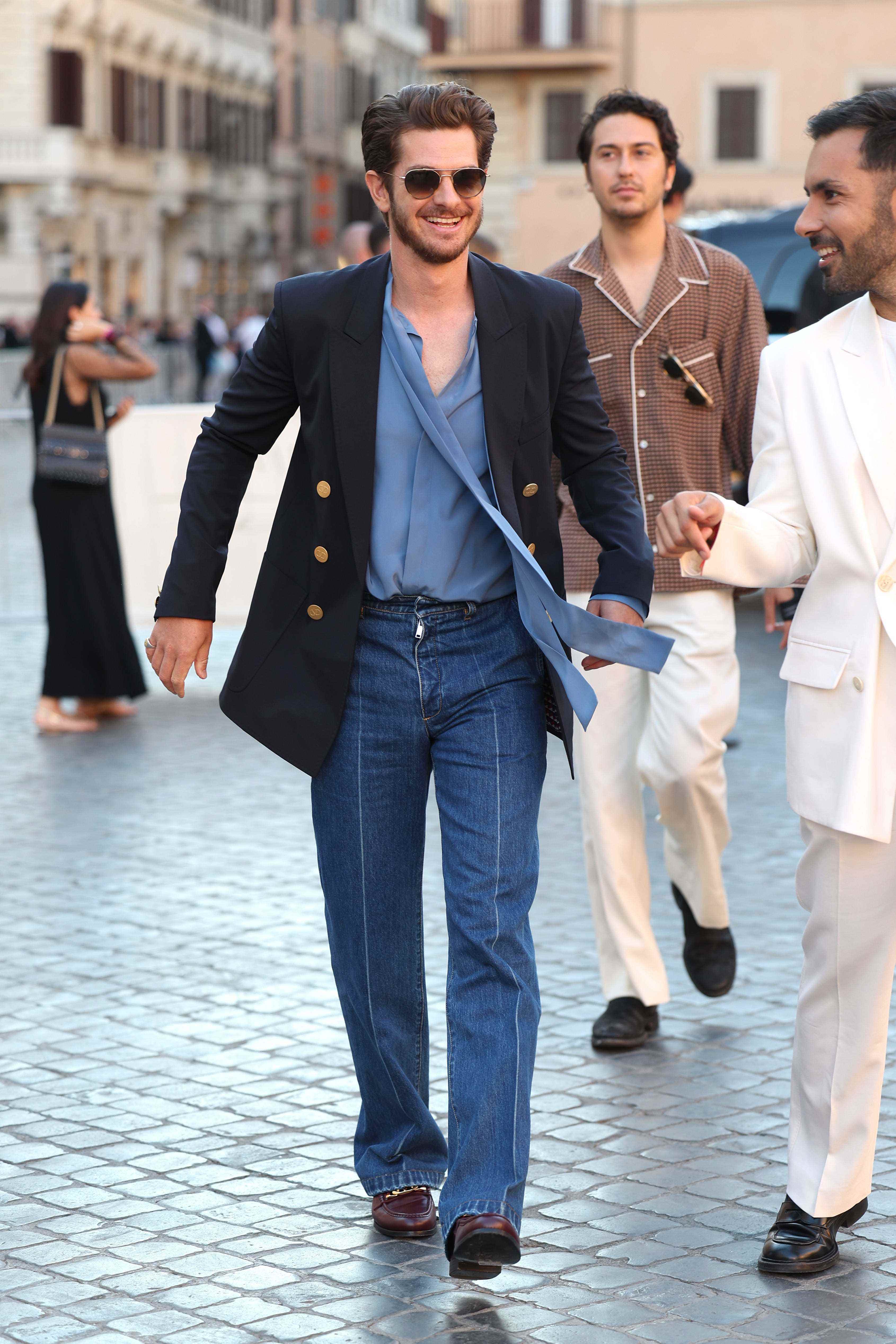 Andrew Garfield kommt zur Valentino Haute Couture Herbst/Winter 22/23 Show in Rom, Italien.