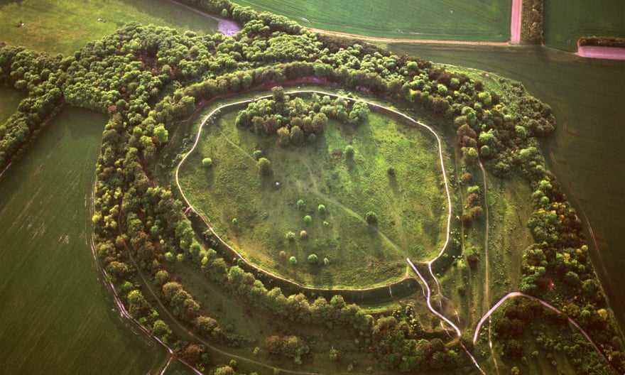 Luftbild des Danebury Rings