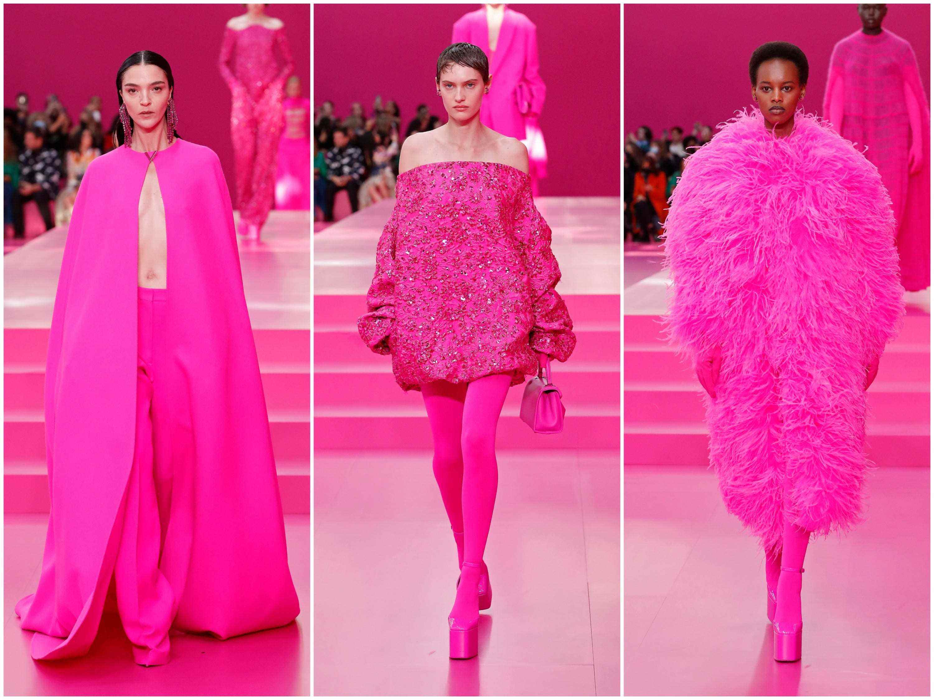 Valentino-Models laufen ganz in Pink über den Laufsteg
