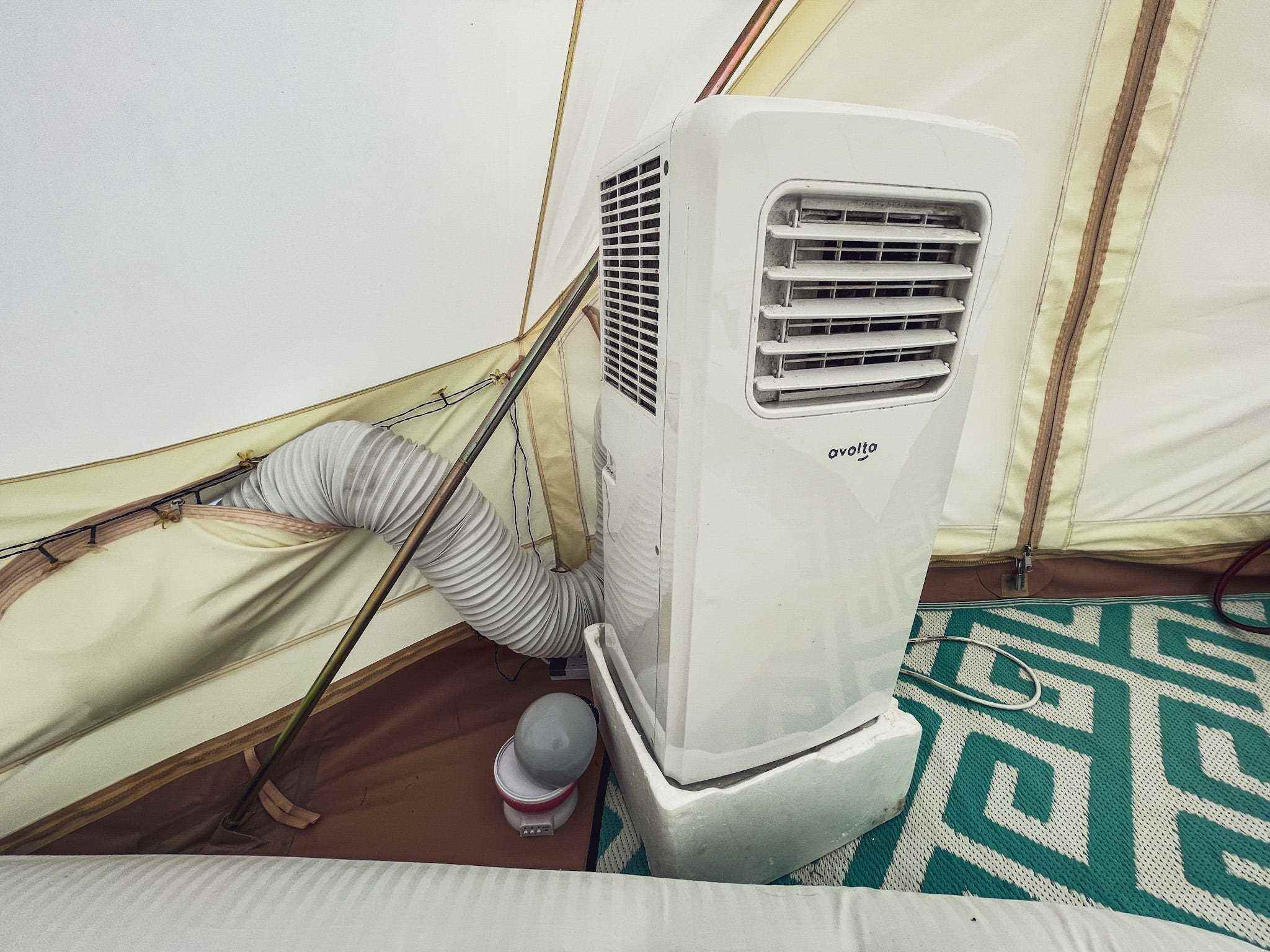 Klimaanlage im Zelt.