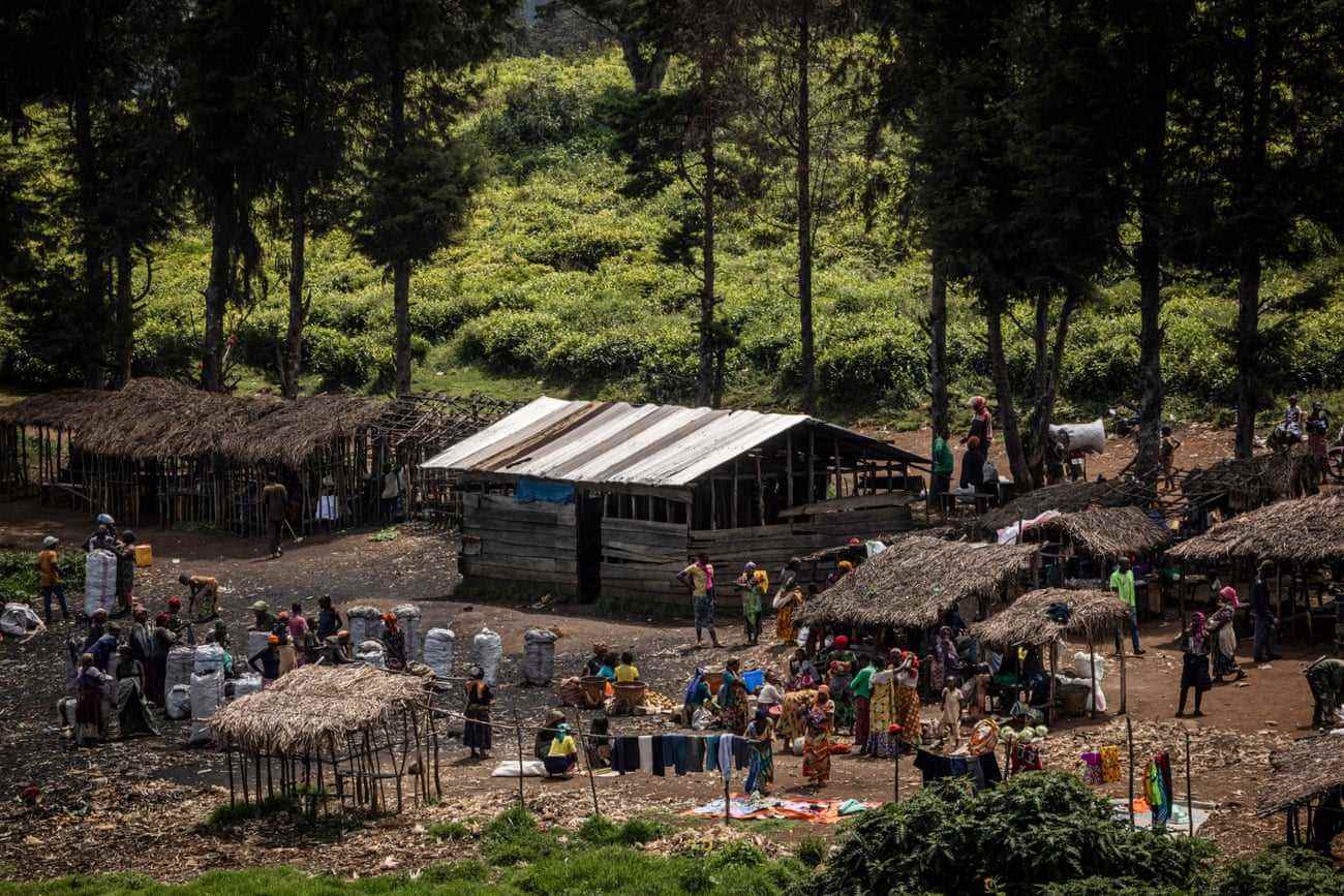 Ein Holzkohlemarkt am Rande des Kahuzi-Biega-Nationalparks