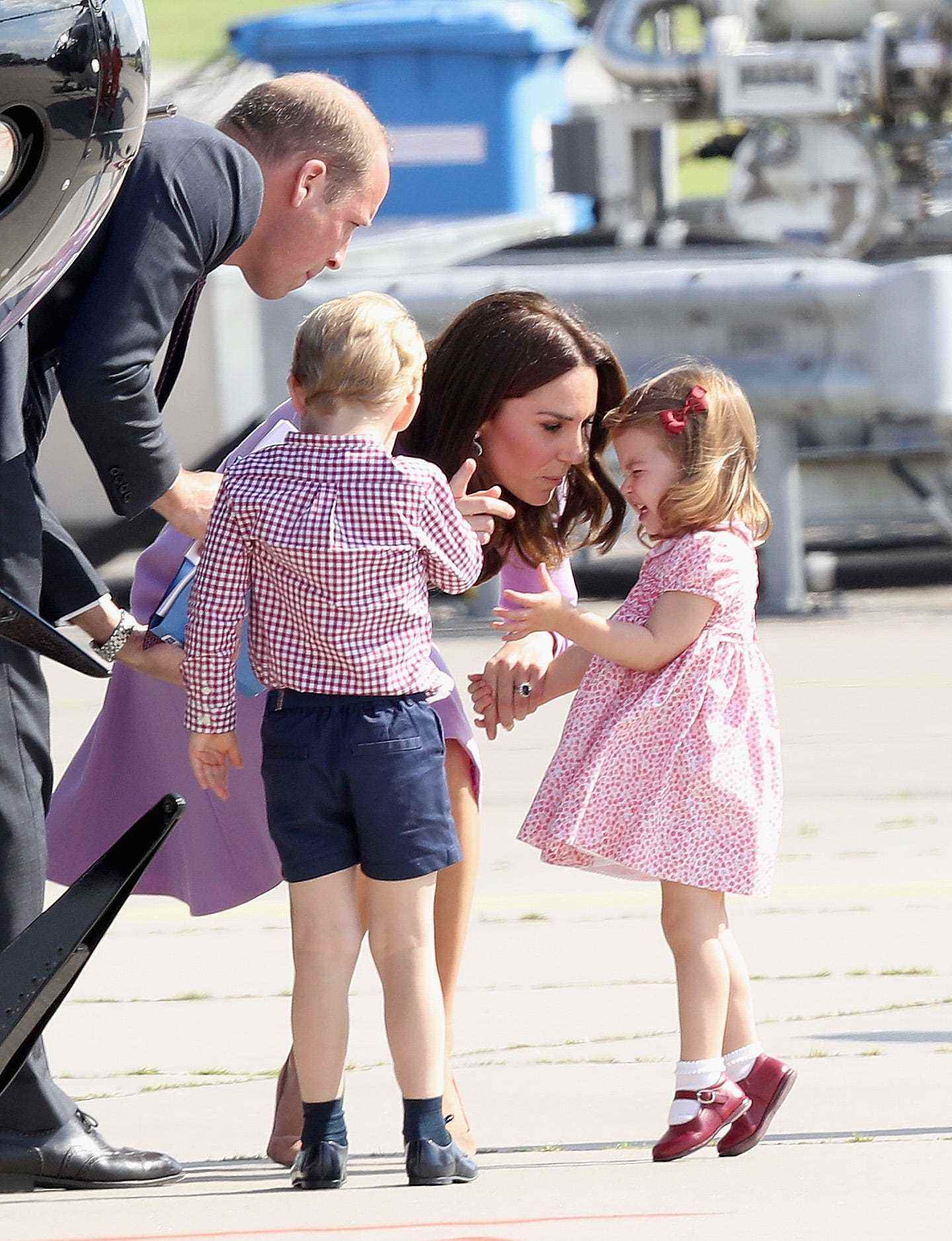 Prinz William, Kate Middleton, Prinzessin Charlotte und Prinz George in Deutschland im Jahr 2017.