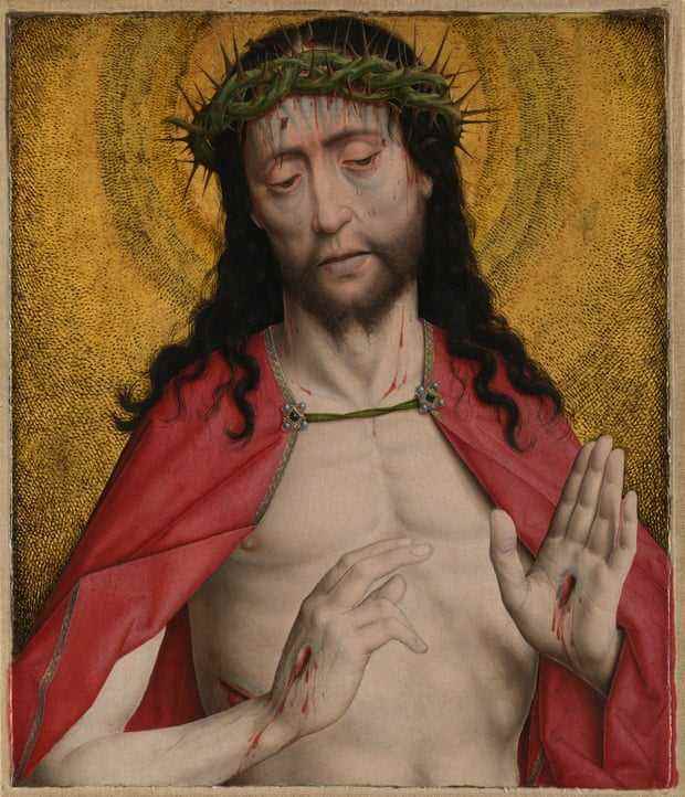 Christus gekrönt mit Dornen, Werkstatt von Dirk Bouts c.  1470-75