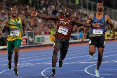 Kenias Ferdinand Omanyala gewinnt das 100-Meter-Finale der Männer.