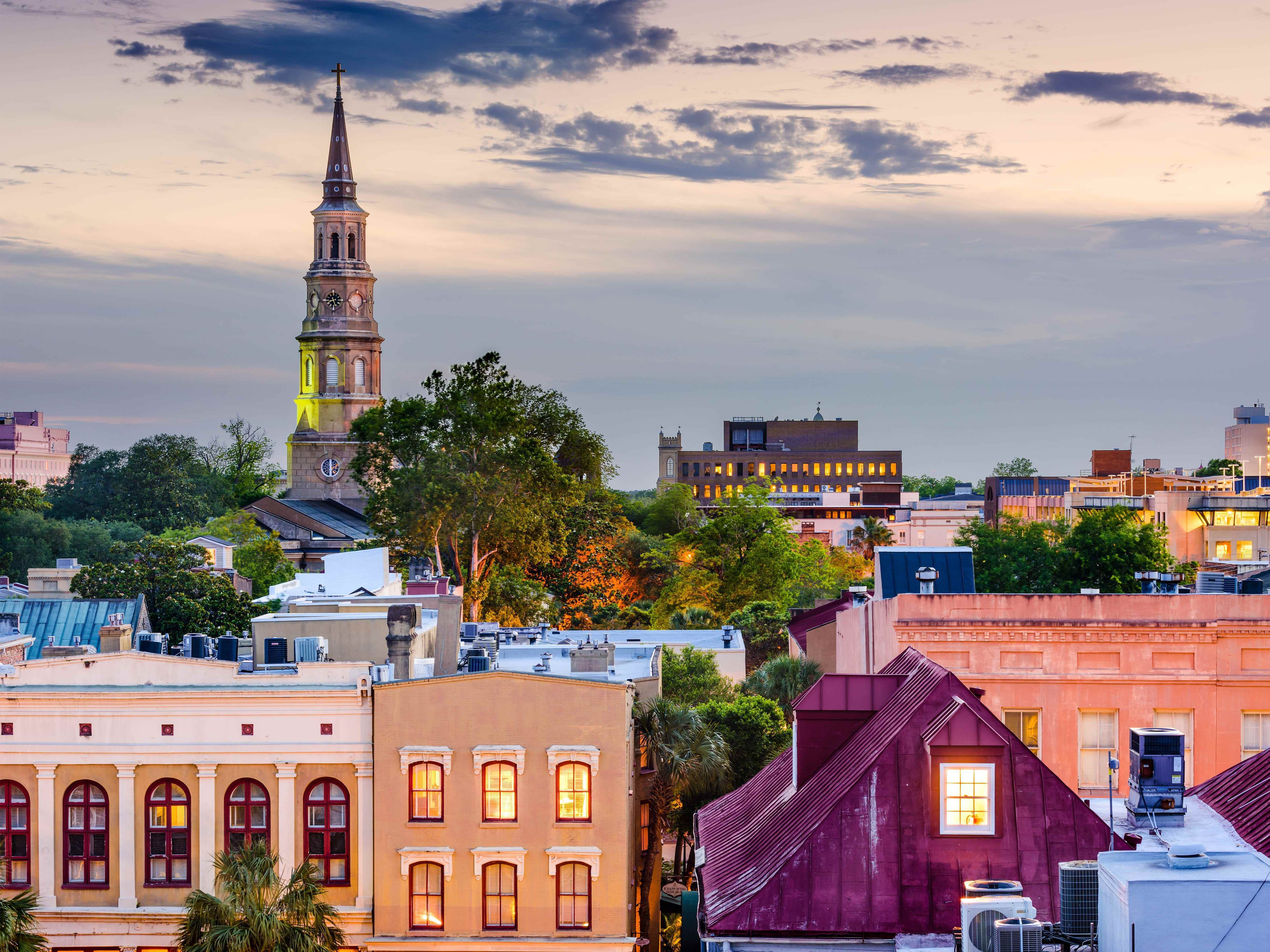 Skyline der Stadt Charleston, South Carolina, USA.