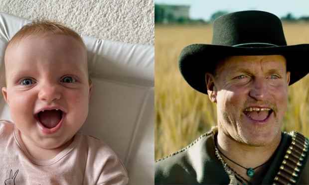 Baby Cora und Woody Harrelson