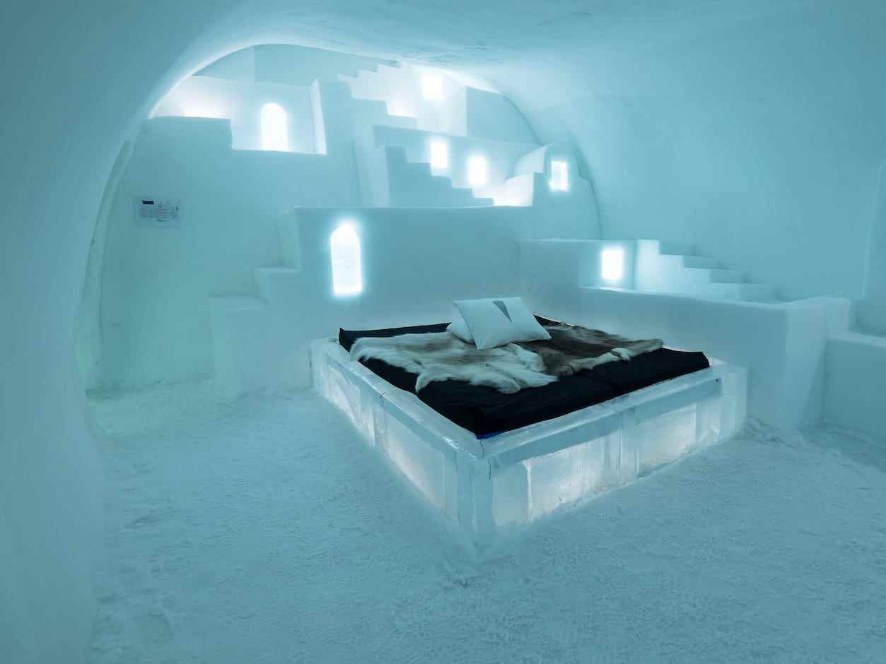 Ein Eishotel in Schweden.