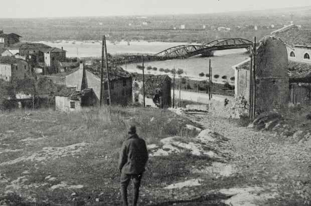 Sagrado-Brücke, Gorizia, im ersten Weltkrieg zerstört