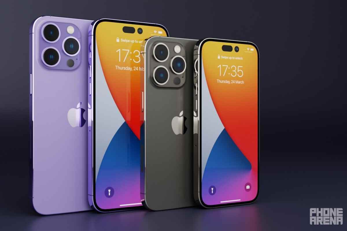 Das iPhone 14 Pro- und 14 Pro Max-Konzept wird basierend auf bestehenden Gerüchten und Lecks gerendert.  - Unverifizierte Quelle verrät Farben, Speicher, Ladegeschwindigkeit, Preis und mehr des iPhone 14