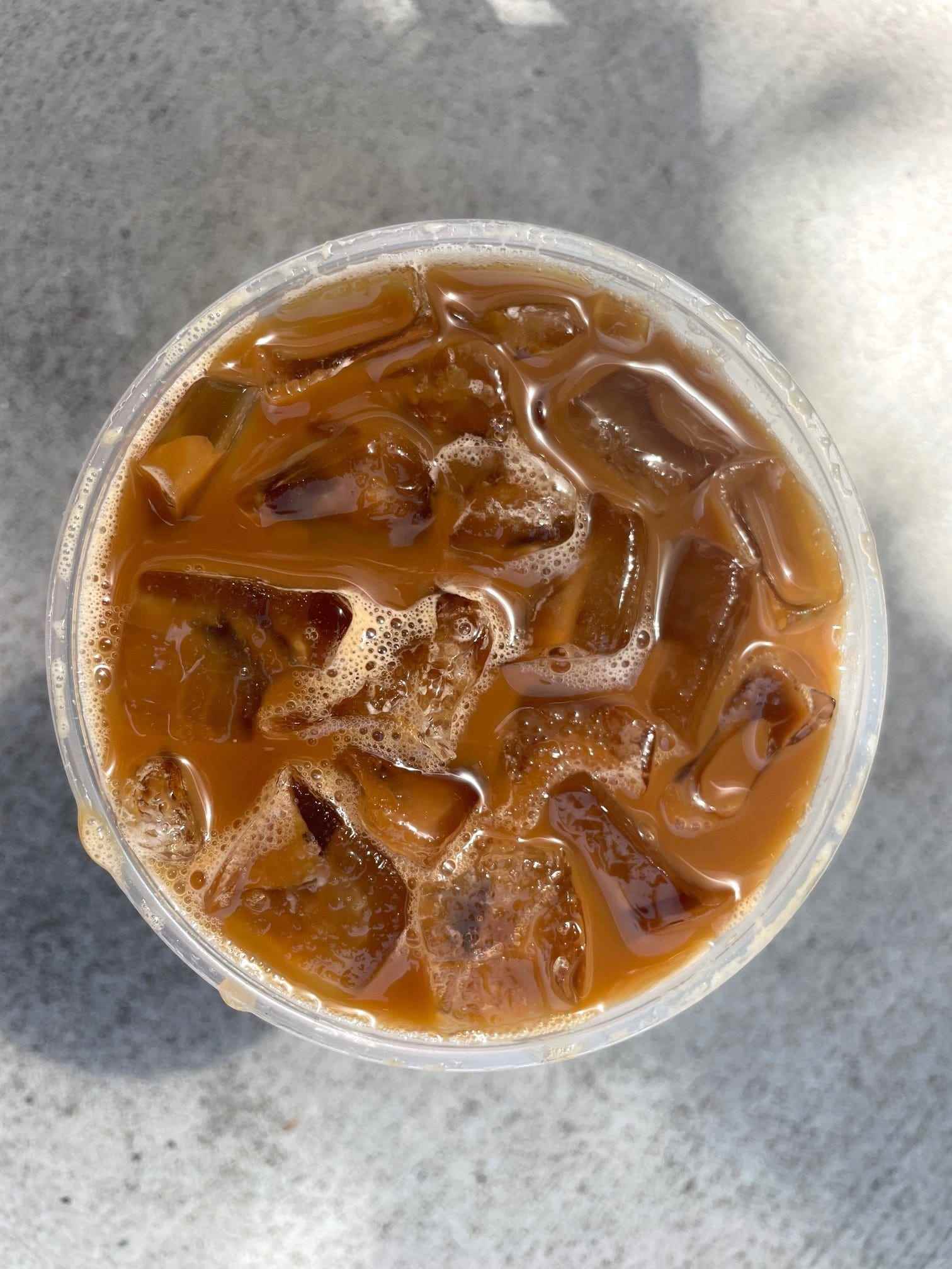 Top of Starbucks Iced Apple Crisp Oatmilk Macchiato